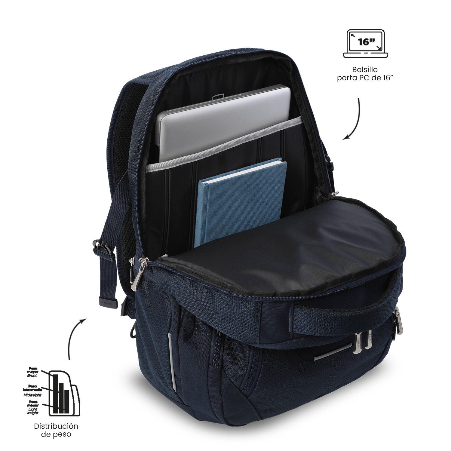 Mochila Ejecutivo Porta PC 16" Polixan 3.0 Azul Hombre-4