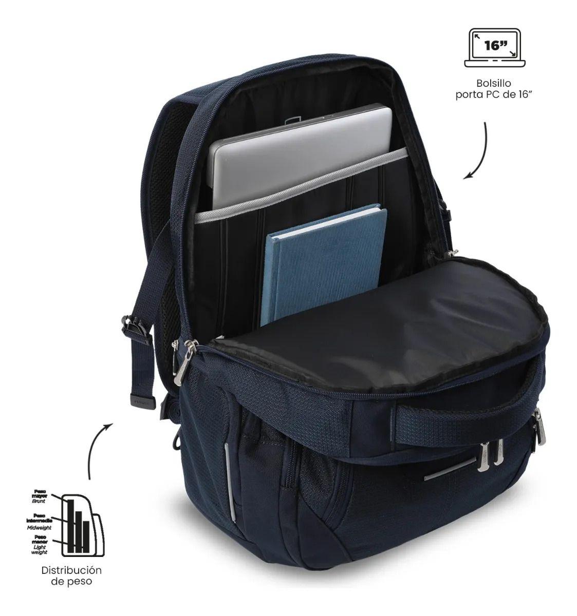 Mochila Ejecutivo Porta Pc 16  Polixan 3.0 Azul Hombre-3