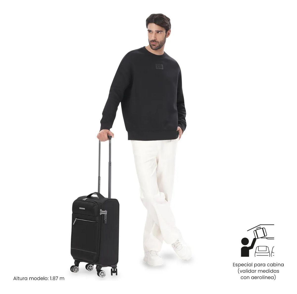 Maleta De Cabina 360 Liviana S1 10 Kilos Negra-1