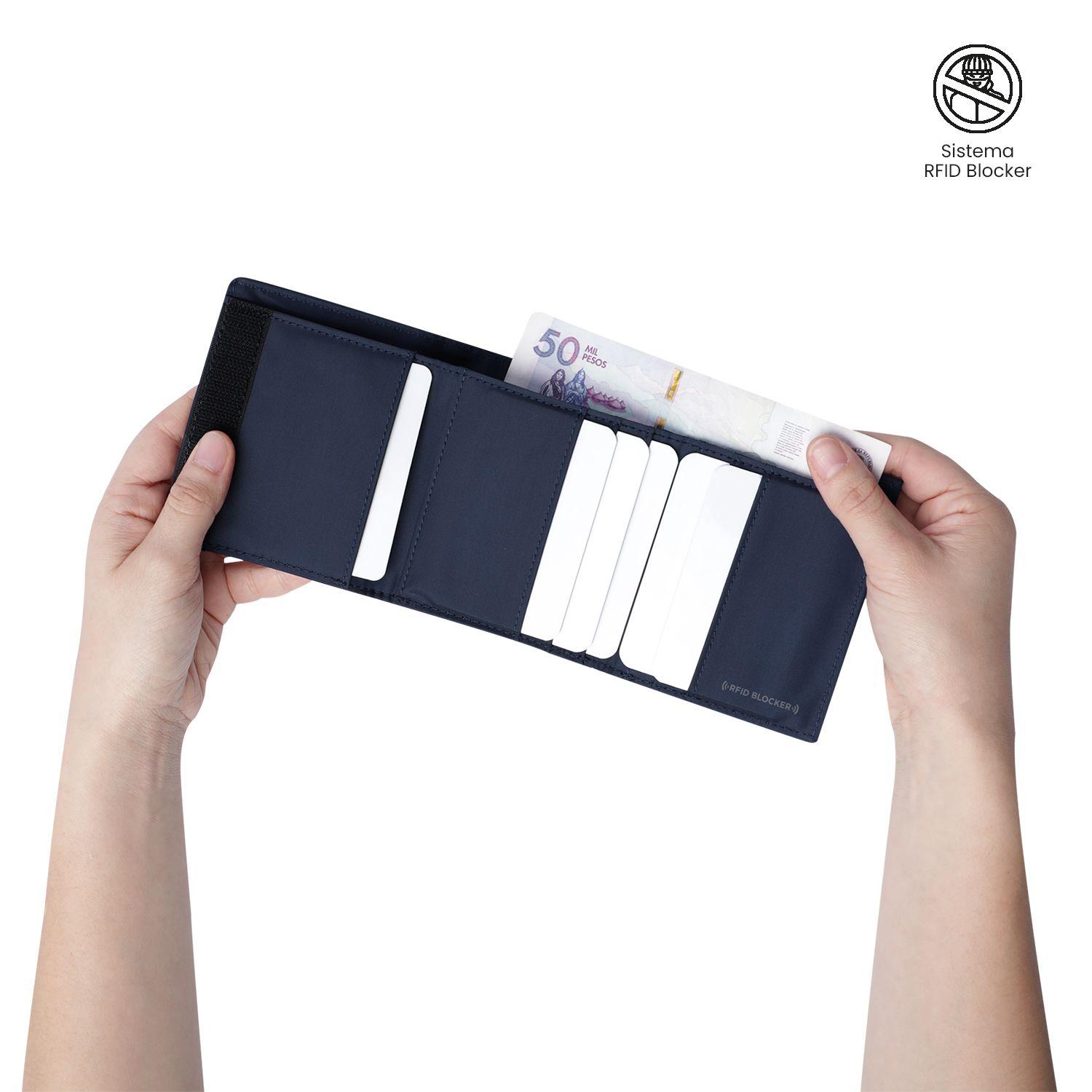 Billetera Totto Hombre Sayle con RFID Blocker Azul-2