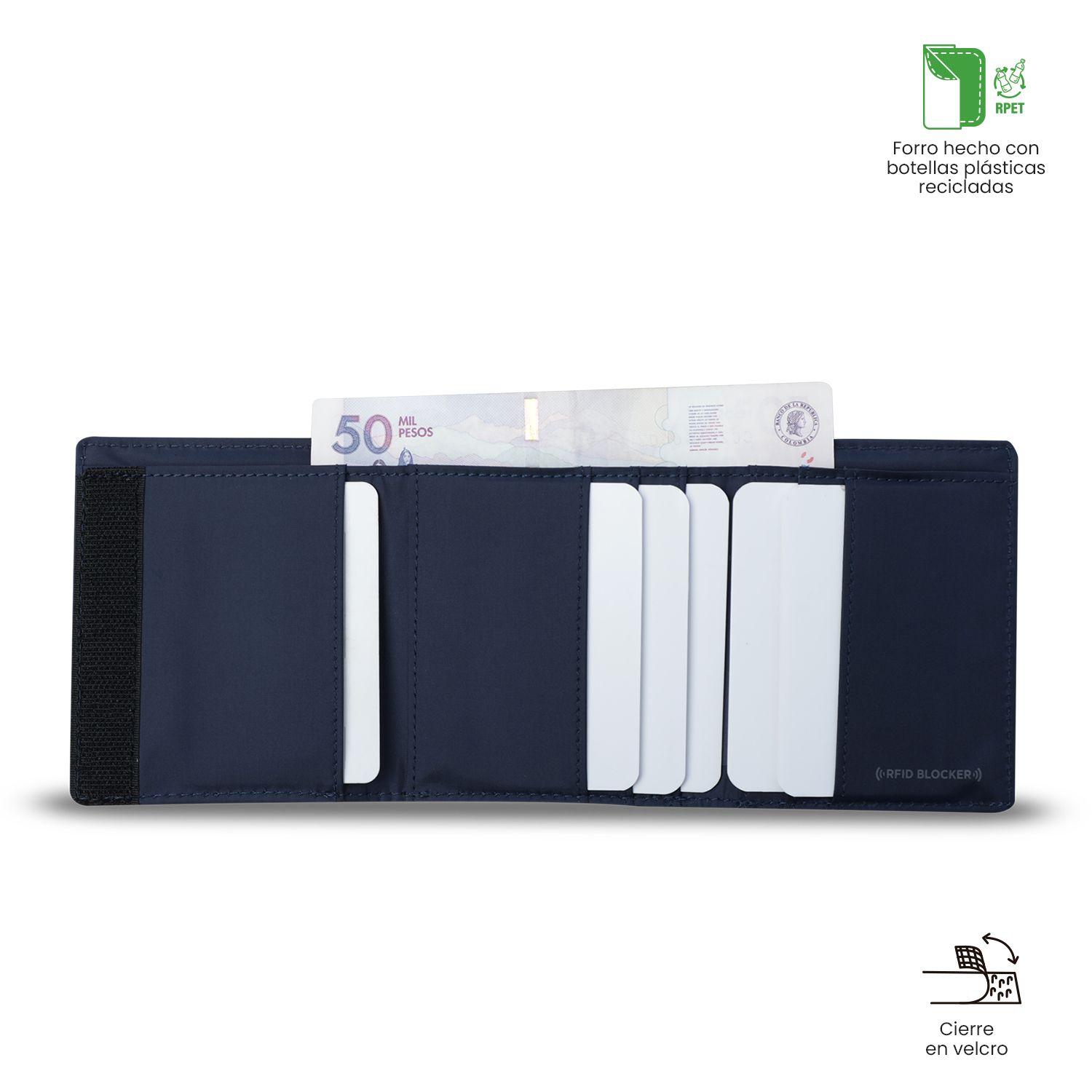 Billetera Totto Hombre Sayle con RFID Blocker Azul-3