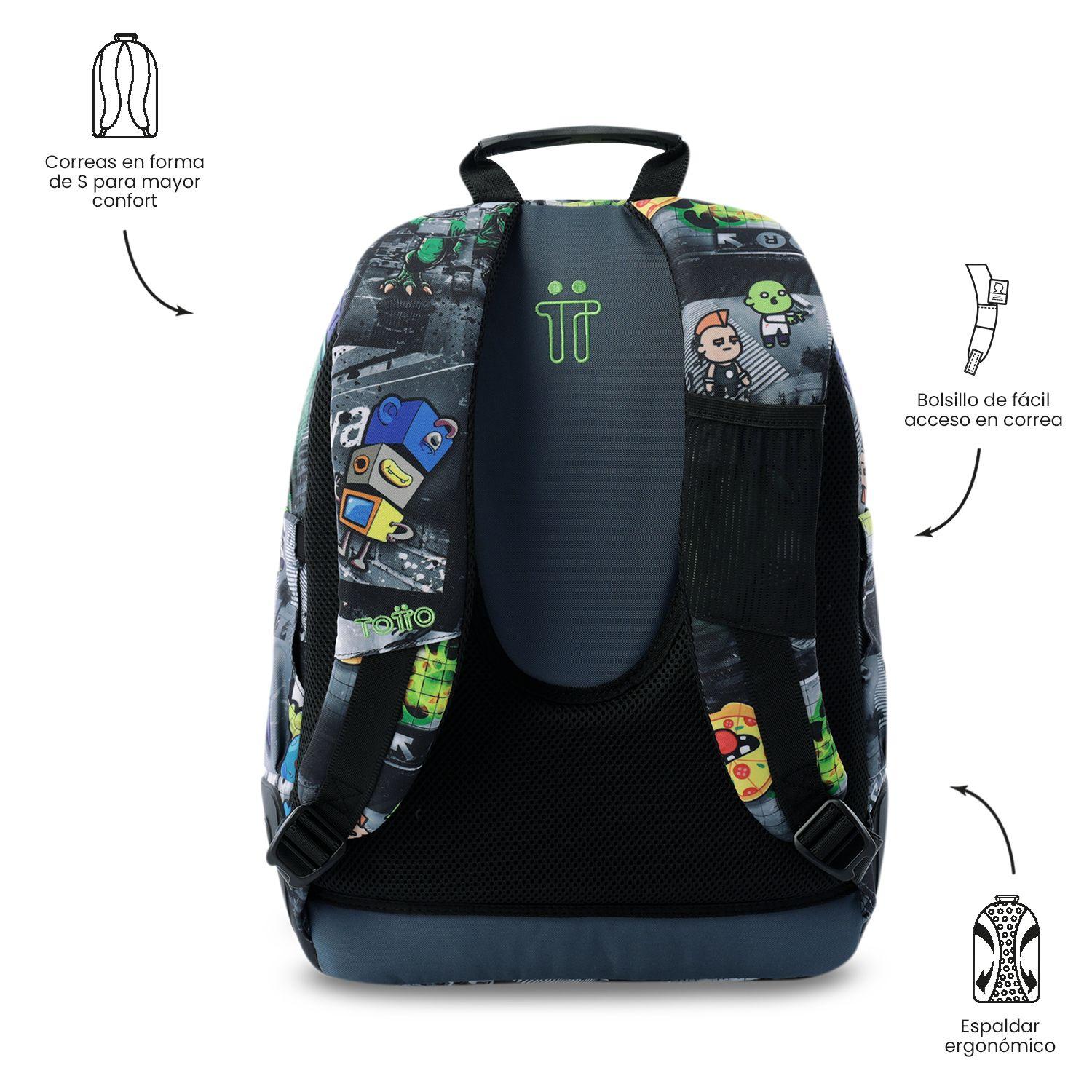 Mochila Escolar Notebook 14" Rayol Negra  Totto-3
