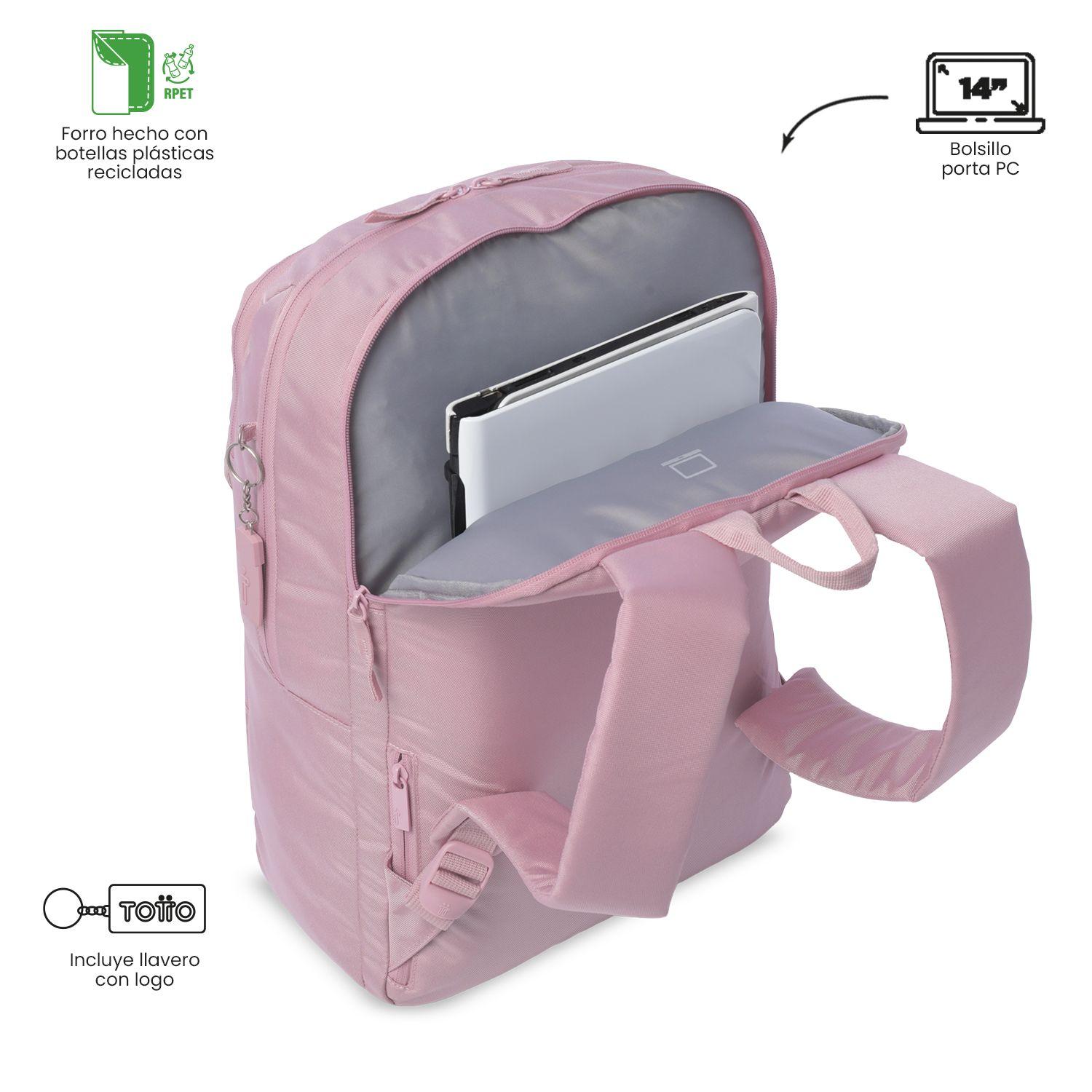 Mochila Universitario  Cloud Porta PC 14" Rosado-4