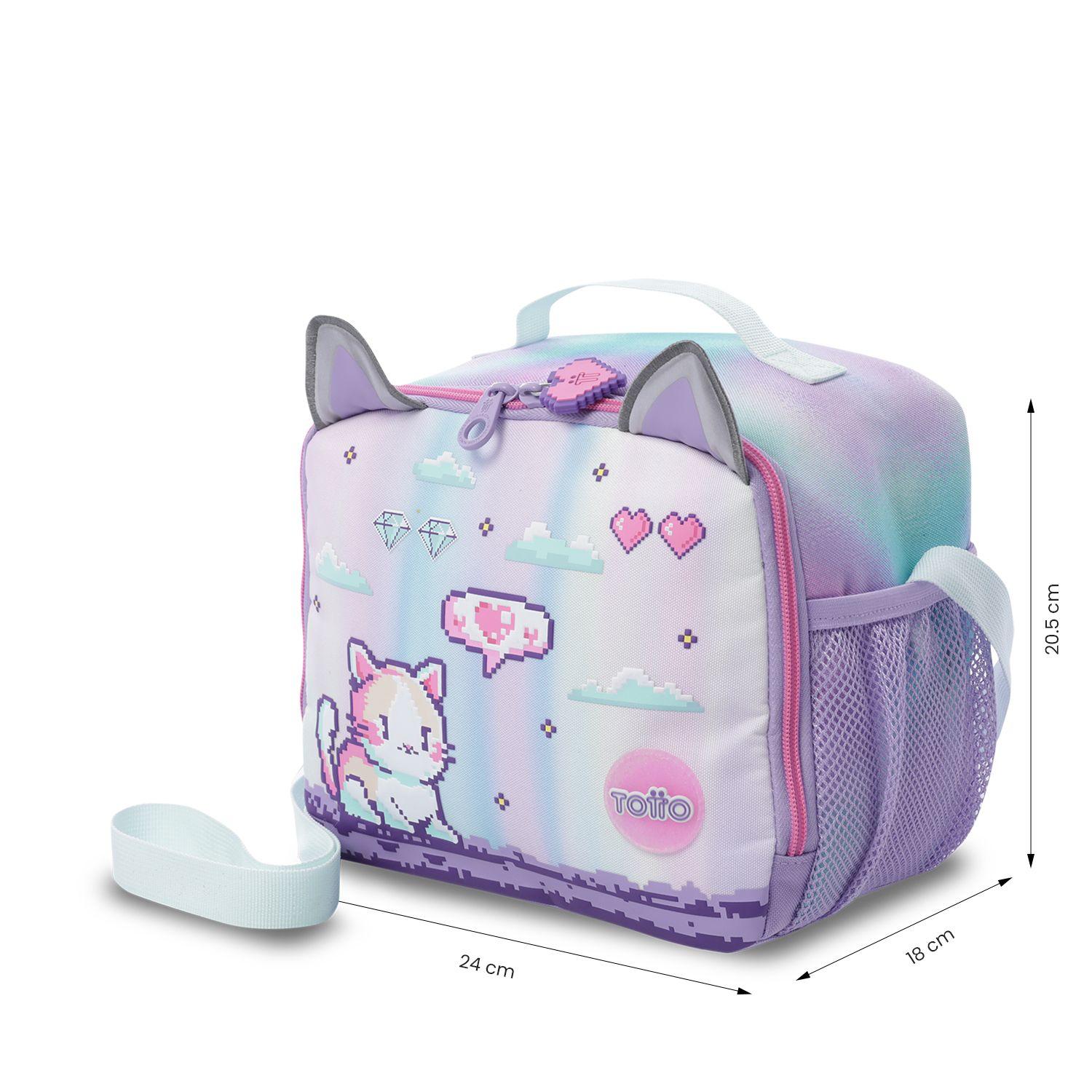 Lonchera Térmica Niña Andy Cat Grande Morada Totto-3