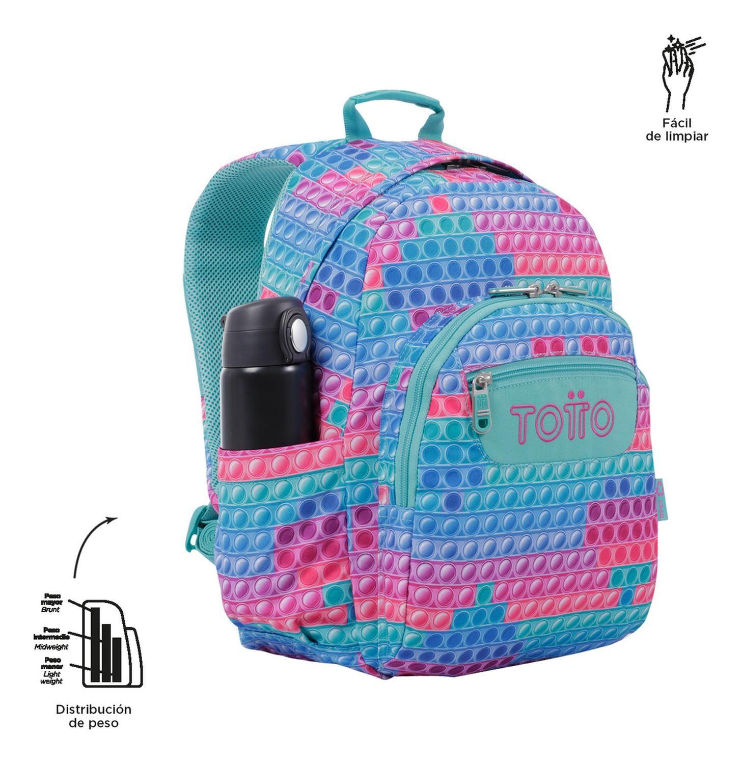 Mochila Escolar Totto Gommas Rpet Rosado Pupit-7