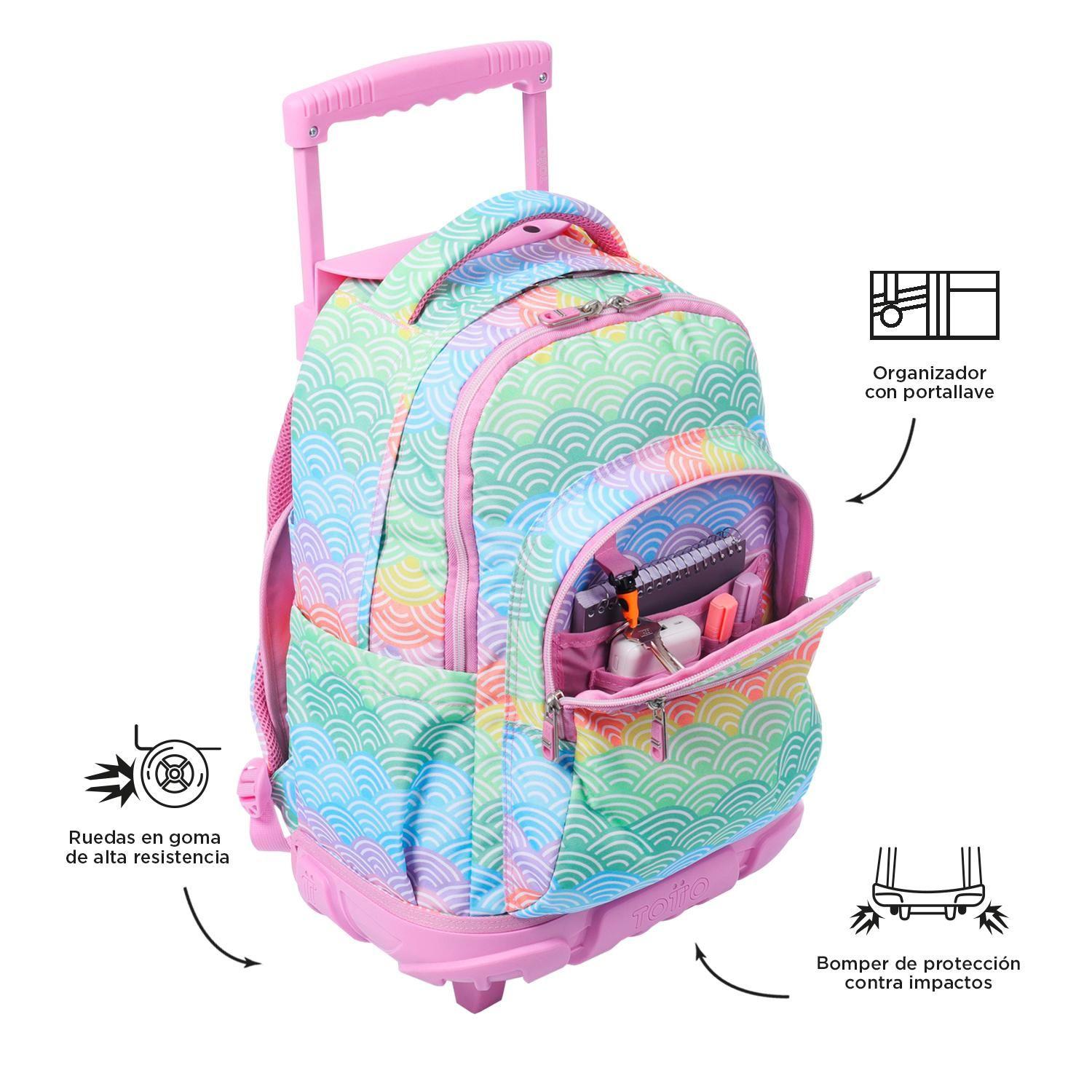 Mochila Escolar con Ruedas Bomper Renglon Coloral-5