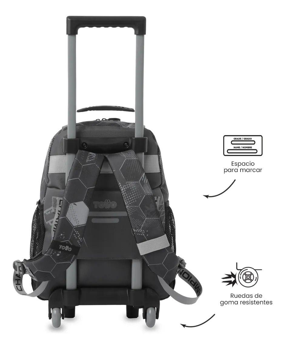 Mochila Para Niño Con Ruedas Champion Mediano Gris-3
