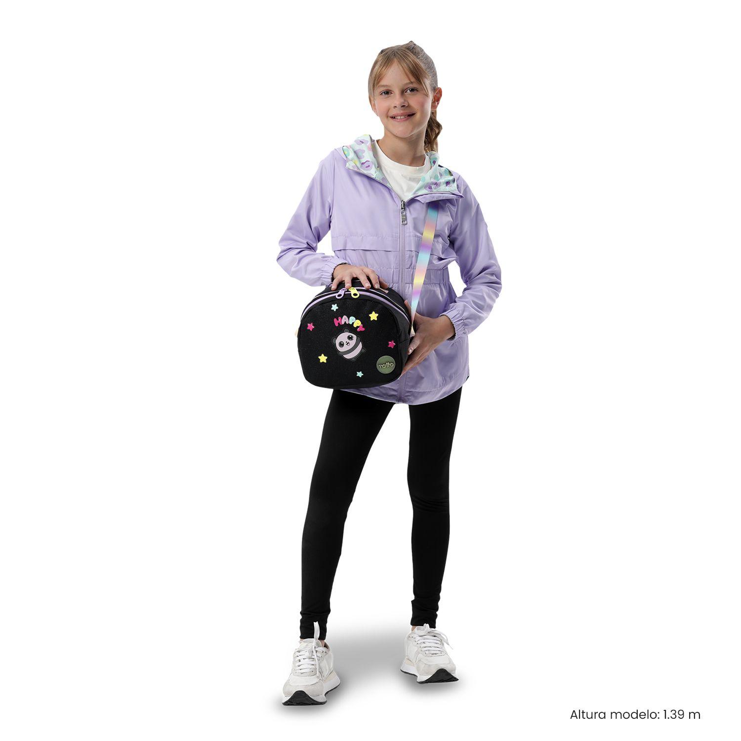 Lonchera Térmica para Niña Glowing Black Mediana Negra-1