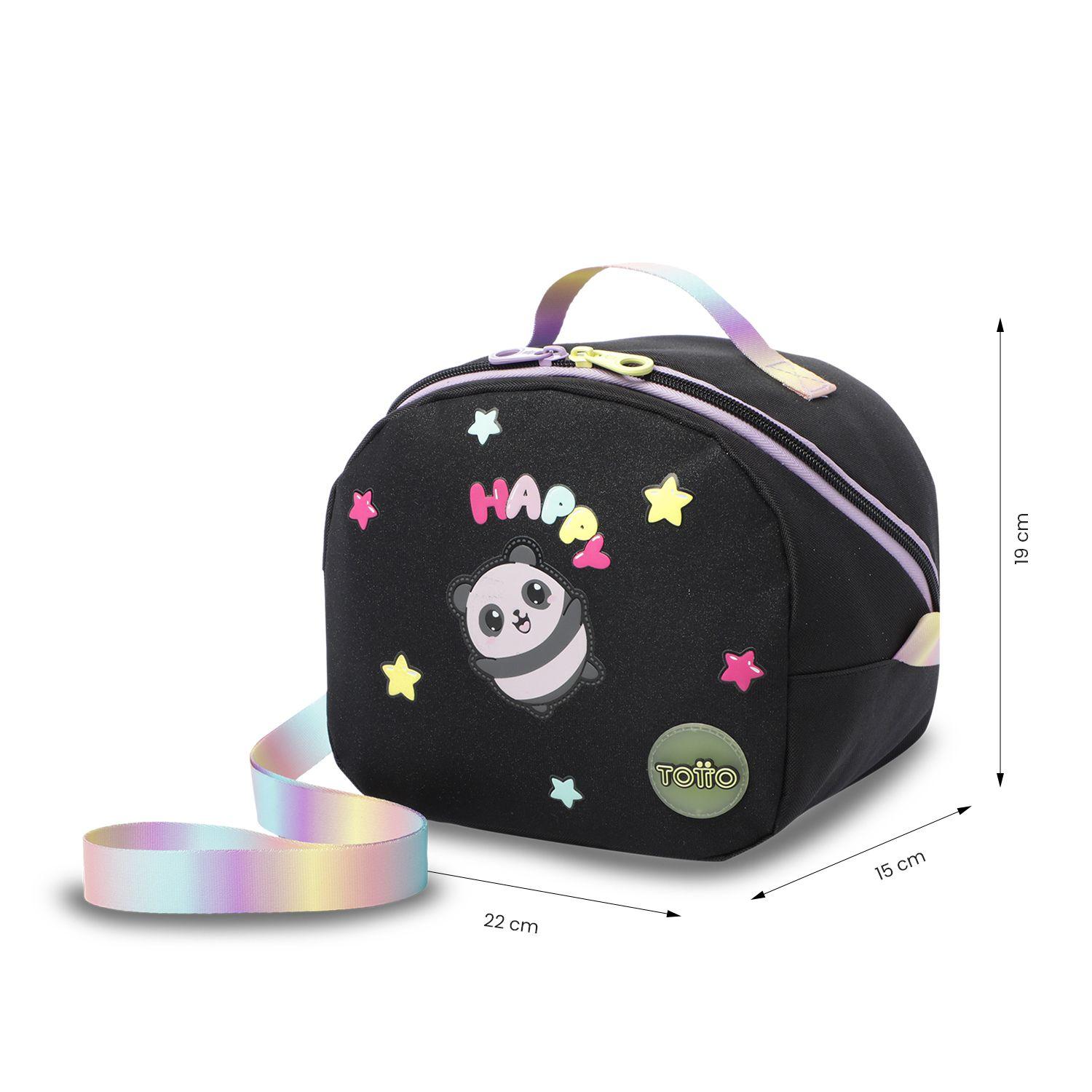 Lonchera Térmica para Niña Glowing Black Mediana Negra-3