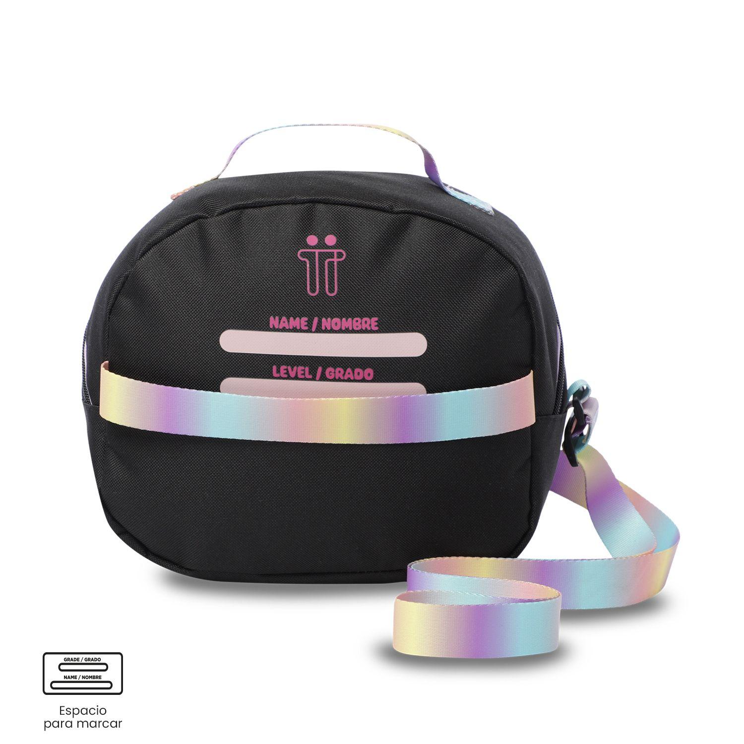 Lonchera Térmica para Niña Glowing Black Mediana Negra-4