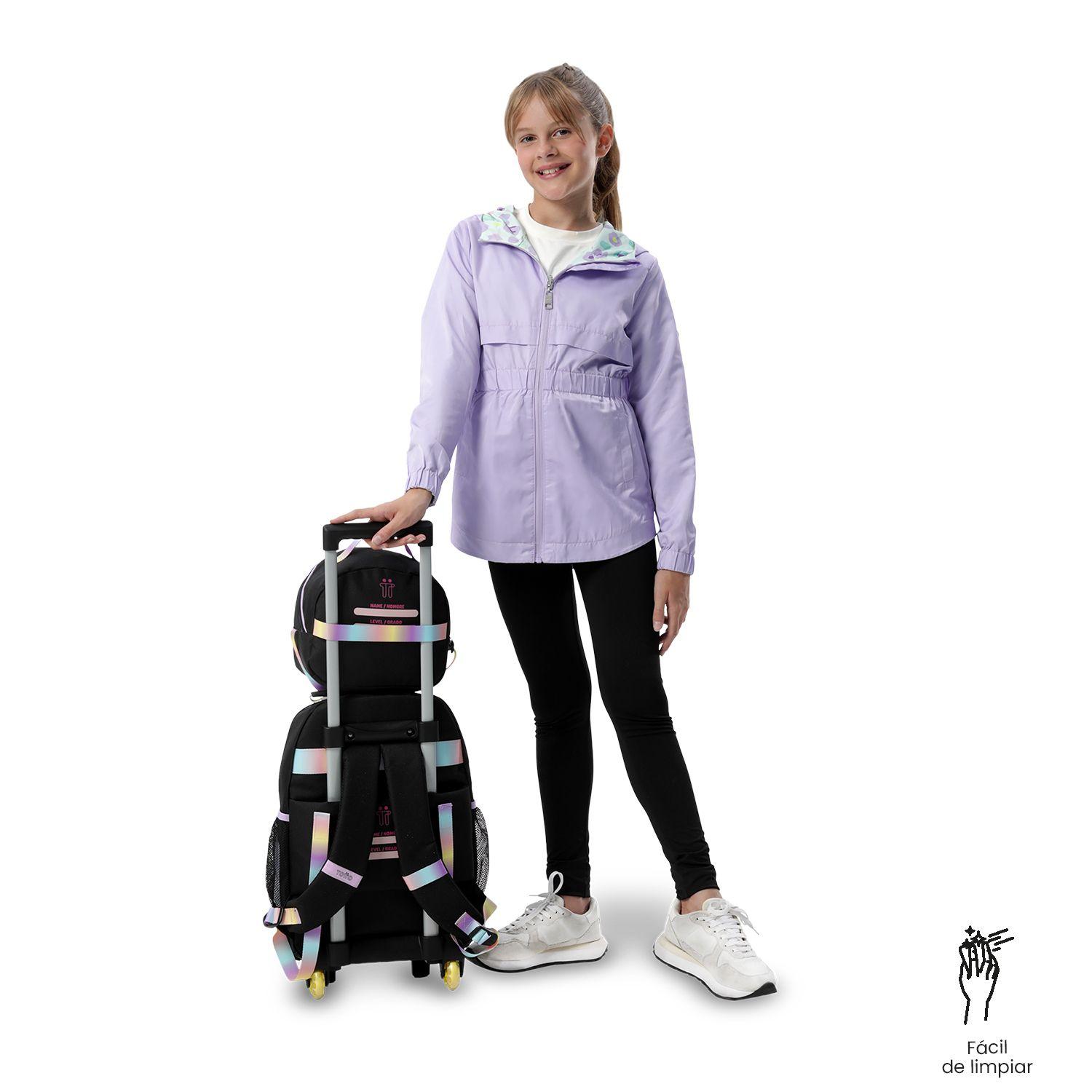 Lonchera Térmica para Niña Glowing Black Mediana Negra-5