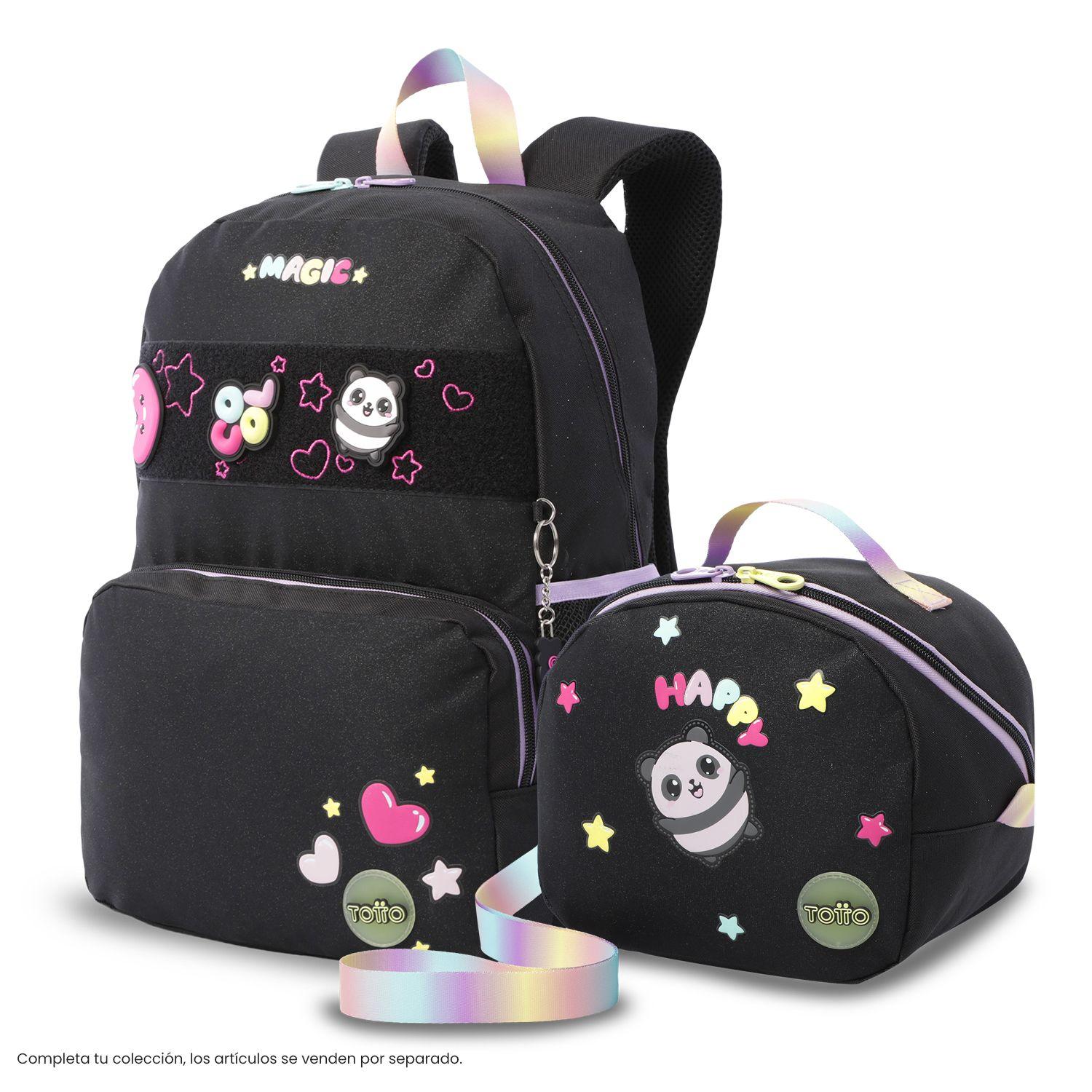 Lonchera Térmica para Niña Glowing Black Mediana Negra-6