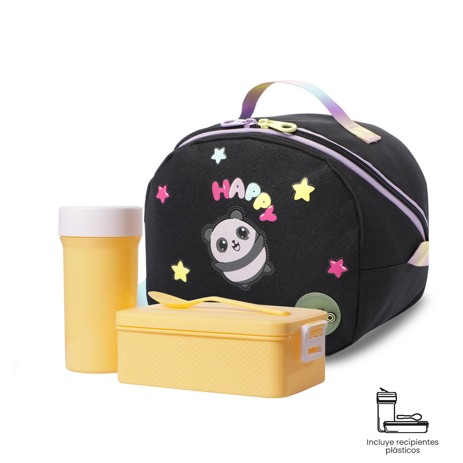 Lonchera Térmica para Niña Glowing Black Mediana Negra-7