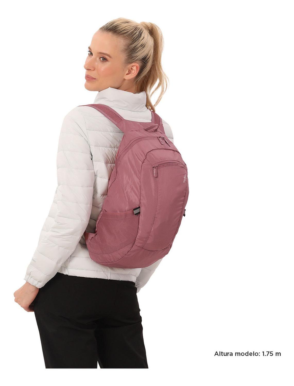 Mochila De Viaje Plegable Totto Troker M Rosado Deco Rose-2