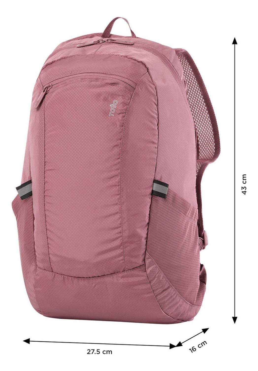 Mochila De Viaje Plegable Totto Troker M Rosado Deco Rose-3
