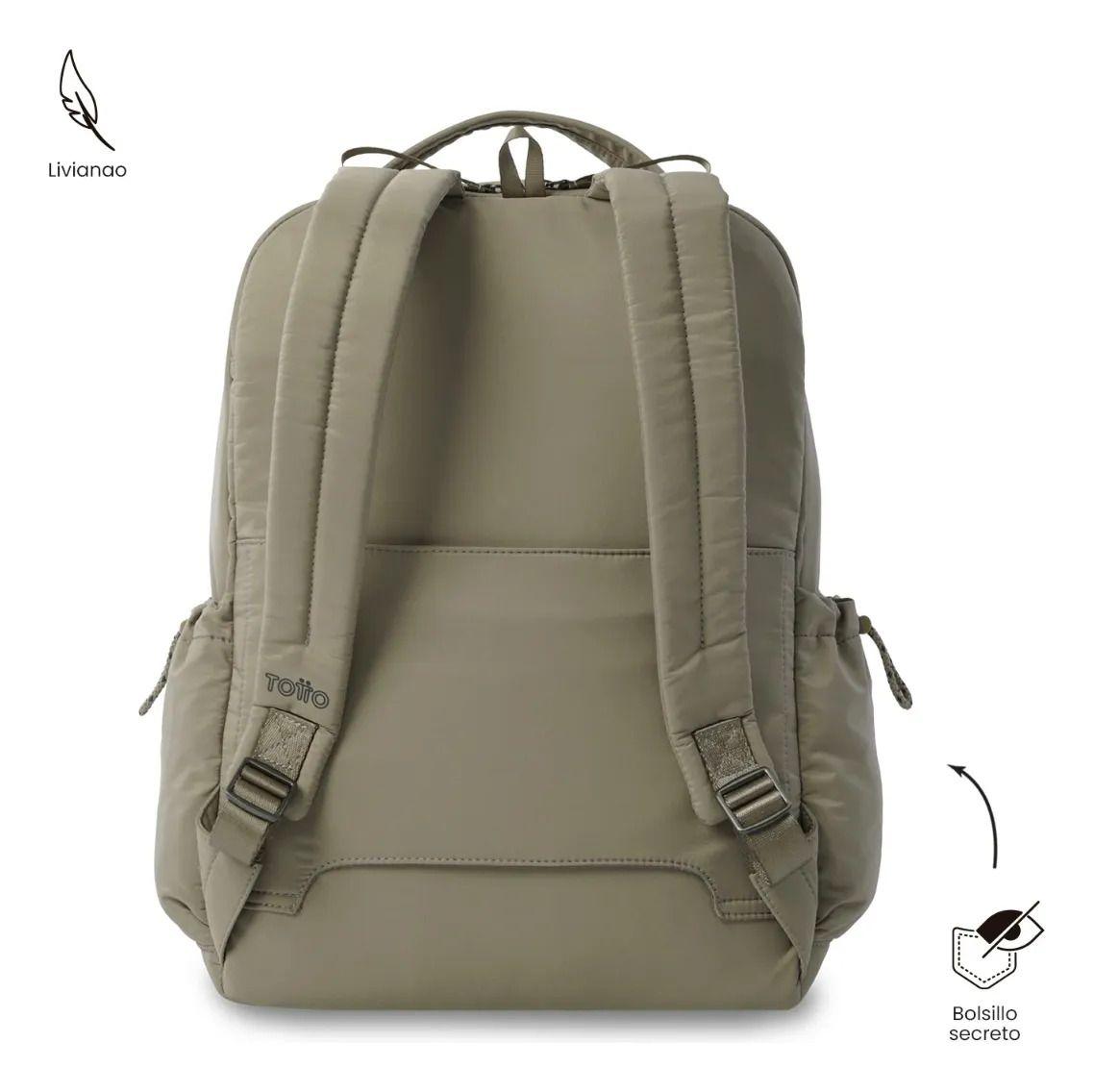 Mochila Universitario Praga Porta Pc 14  Café Mujer-3