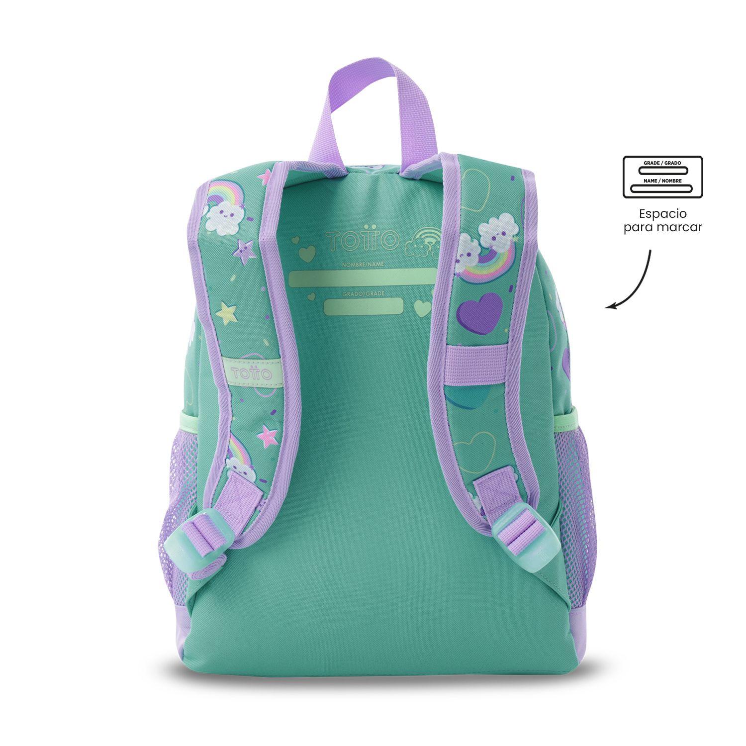 Mochila Mediana + Libro Colorear Little Magic Niña Azul Totto-2