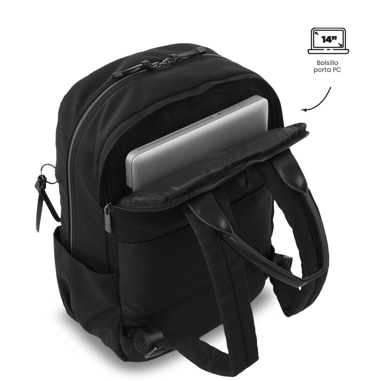 Mochila Ejecutivo Porta PC 14" Toscana Negro Mujer-4