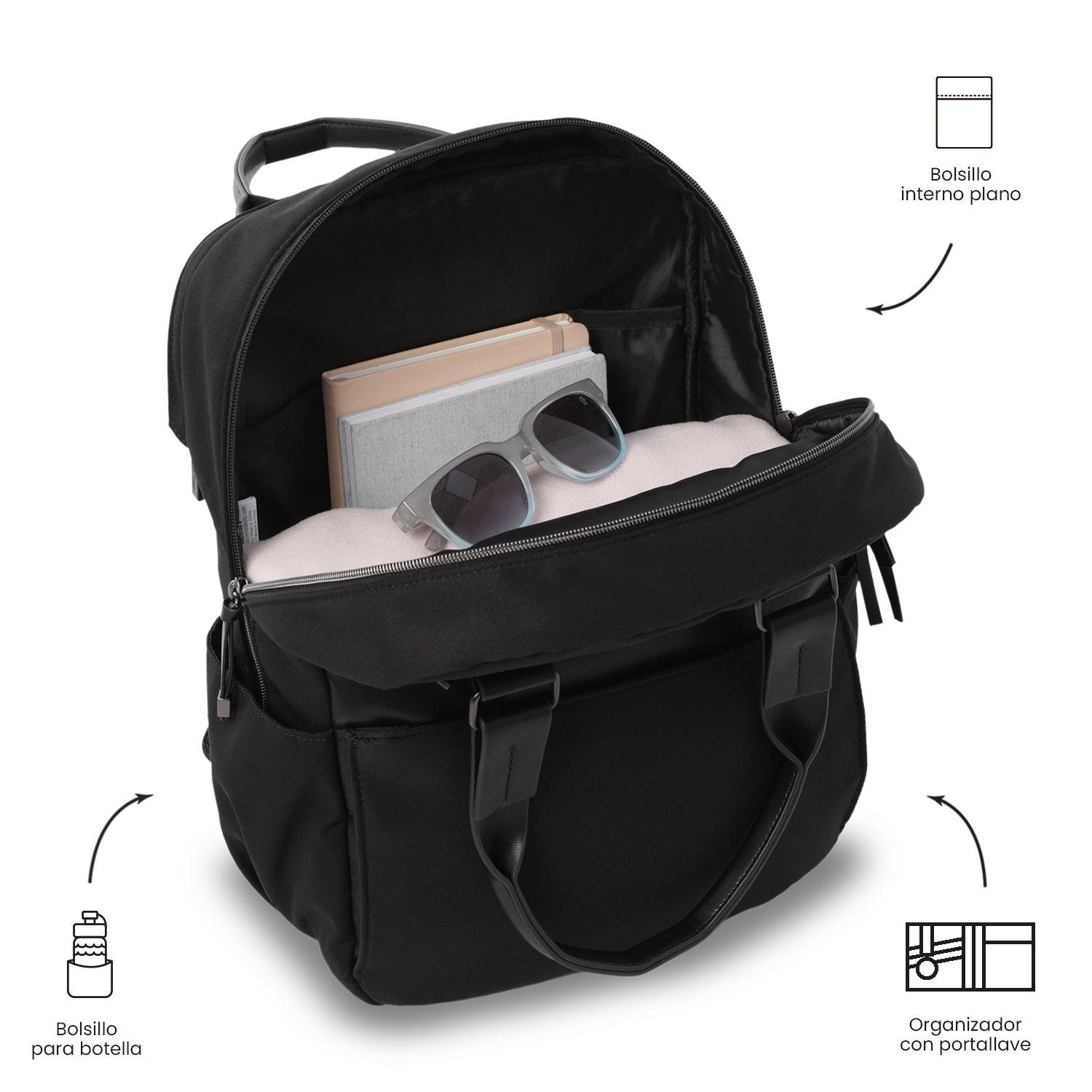 Mochila Ejecutivo Porta PC 14" Toscana Negro Mujer-5