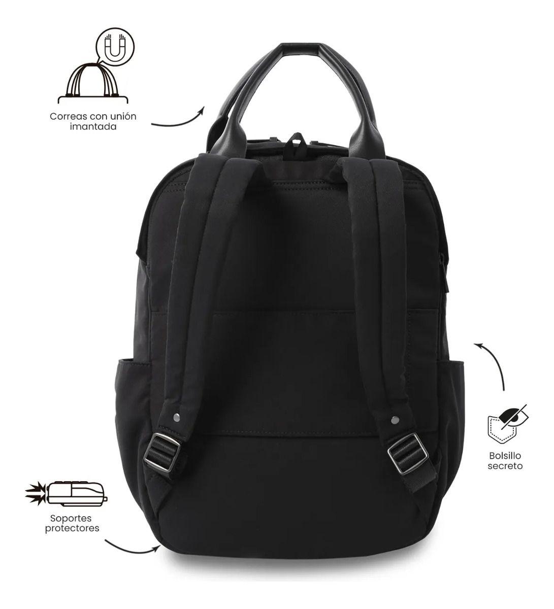 Mochila Ejecutivo Porta Pc 14  Toscana Negro Mujer-3