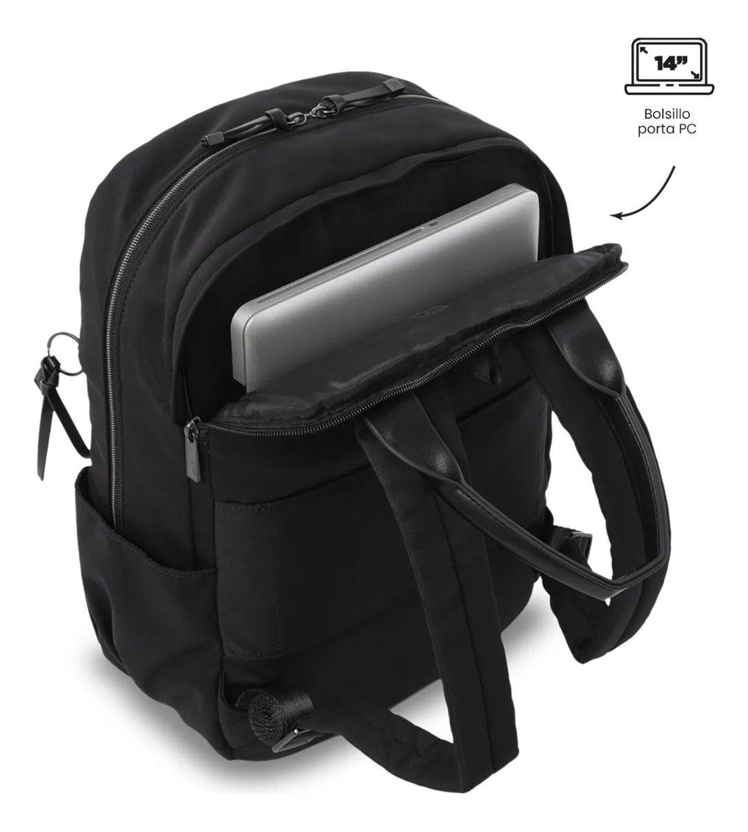 Mochila Ejecutivo Porta Pc 14  Toscana Negro Mujer-4