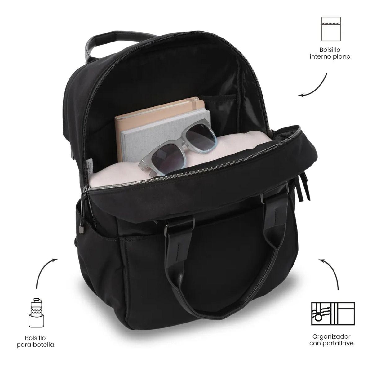 Mochila Ejecutivo Porta Pc 14  Toscana Negro Mujer-5