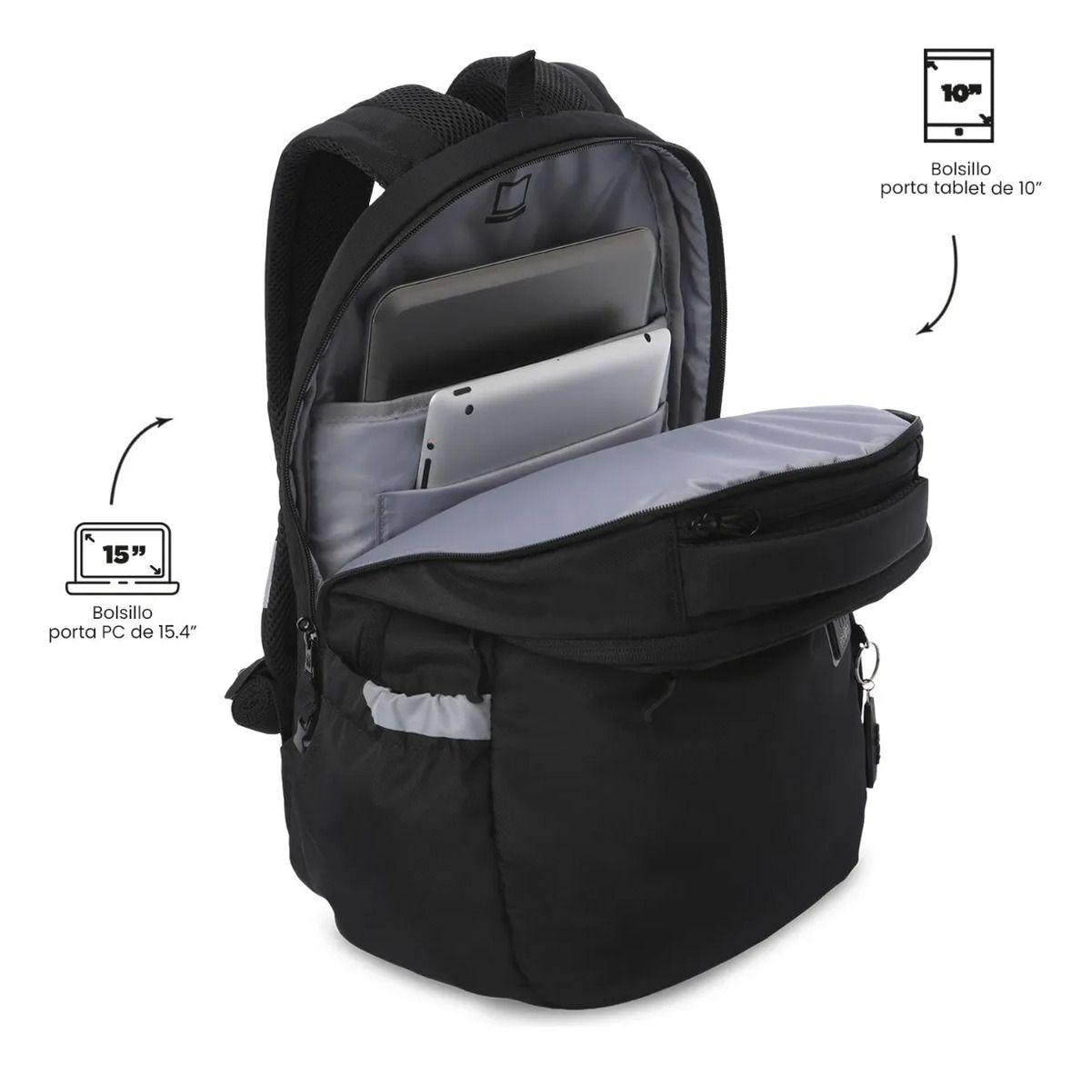 Mochila Universitario  Porta Pc 15  Indo 2.0 Negro-3