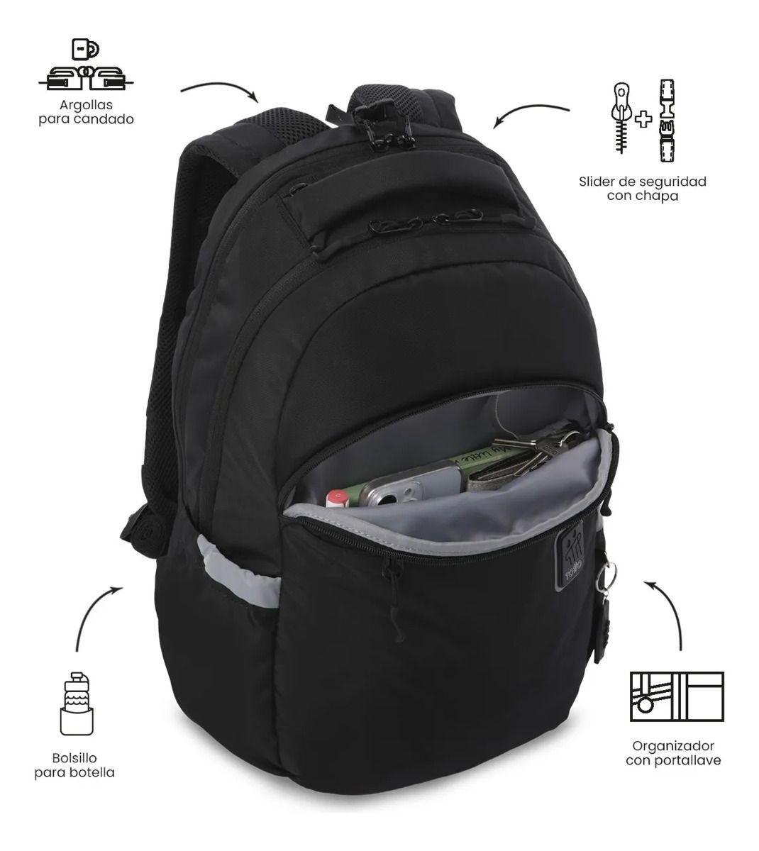 Mochila Universitario  Porta Pc 15  Indo 2.0 Negro-4