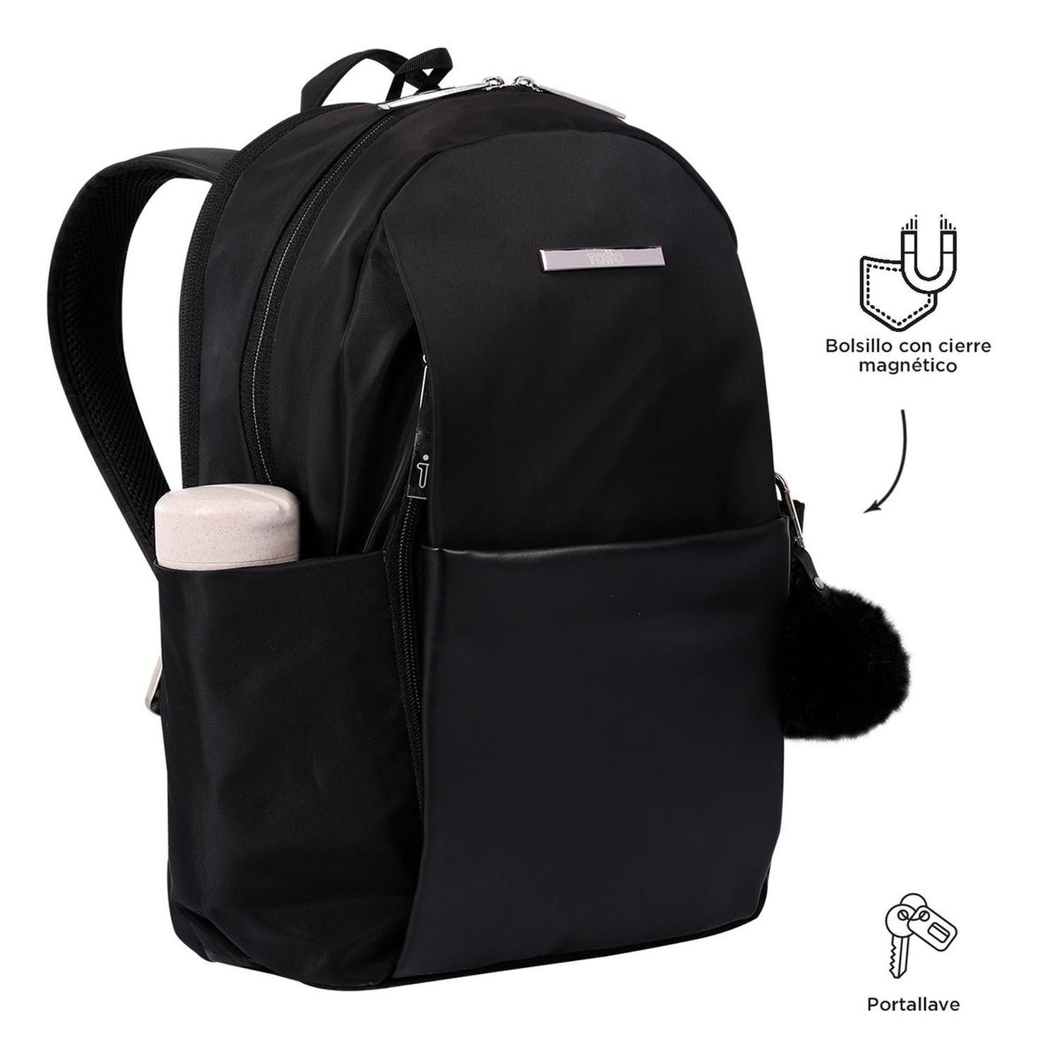Mochila Ejecutiva Mujer Totto Adelaide 1 2.0 Negro/black-5