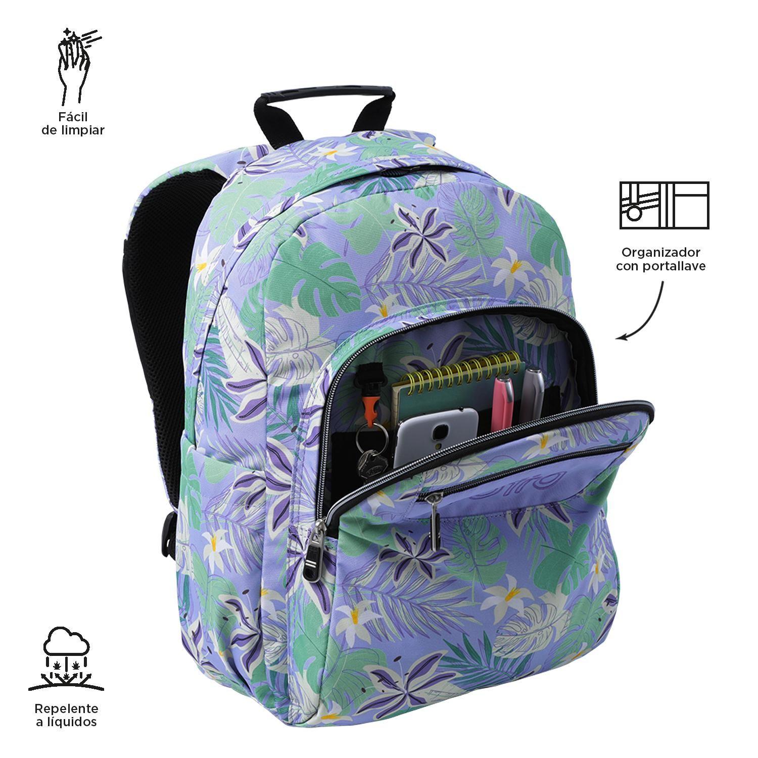 Mochila Urbana Escolar Acuarela Morado-5