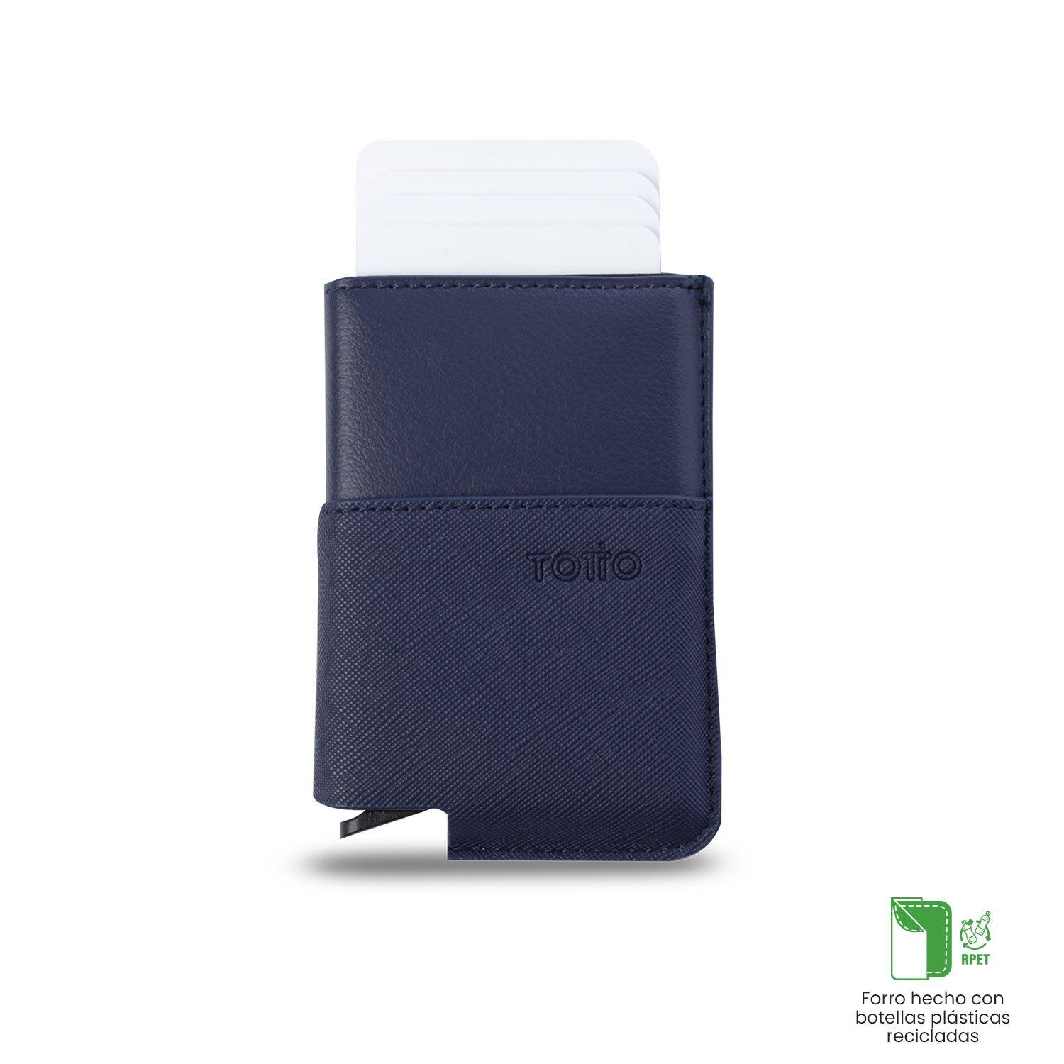 Porta Documentos Saffiano Tar con RFID Blocker Azul  Totto-3