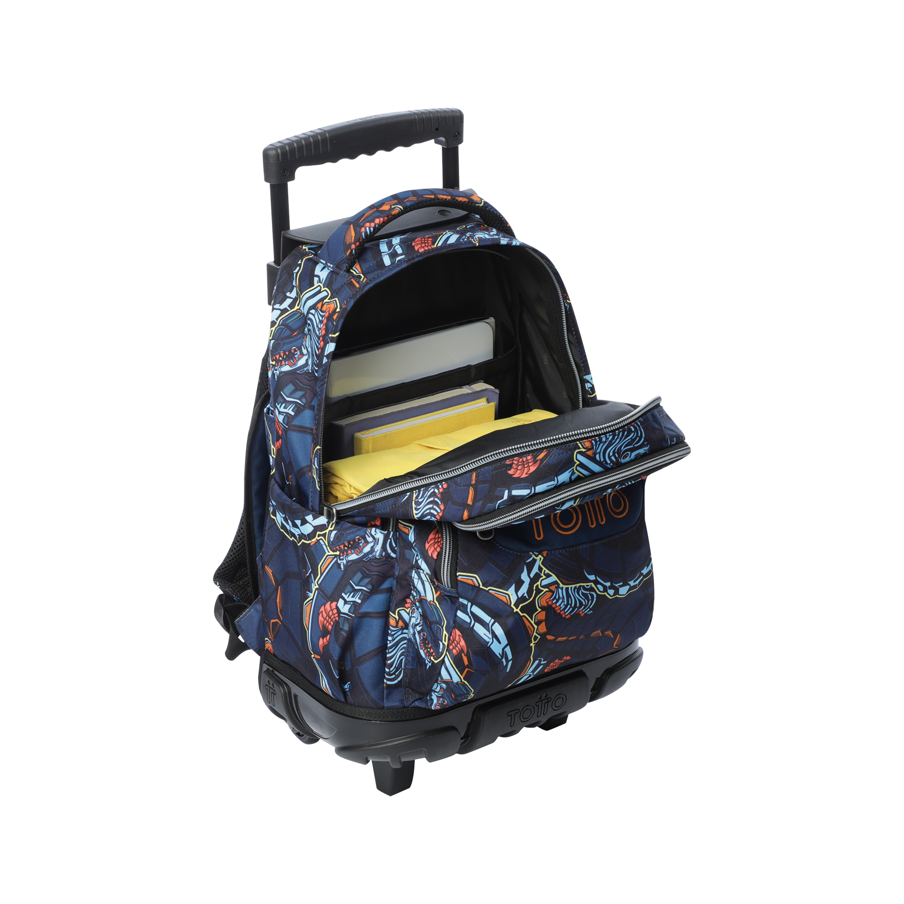 Mochila Escolar Ruedas Niño Notebook 15.4" Bomper Renglon Azul Totto-3