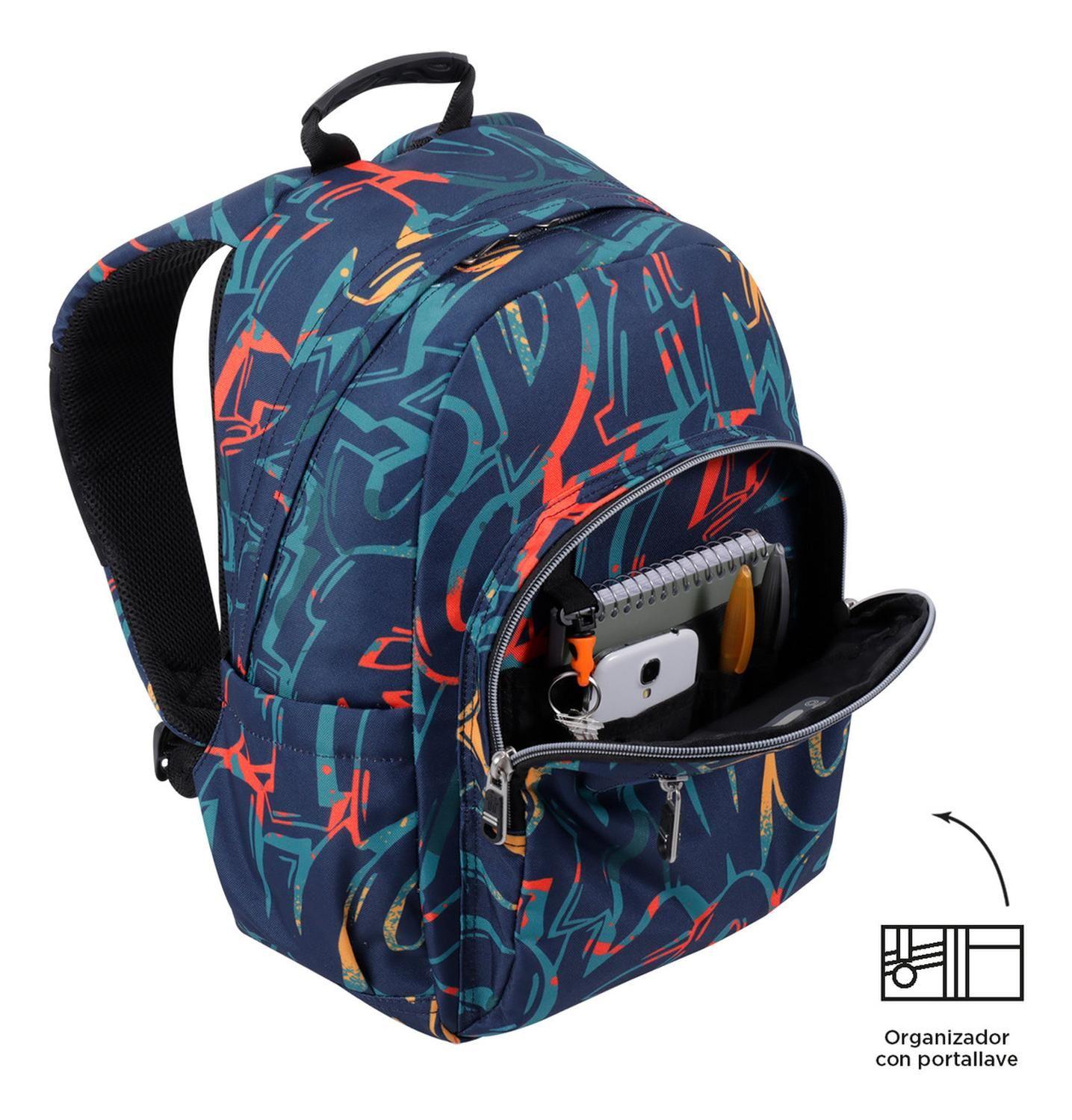 Mochila Escolar Totto Gommas Rpet Azul Shock-5