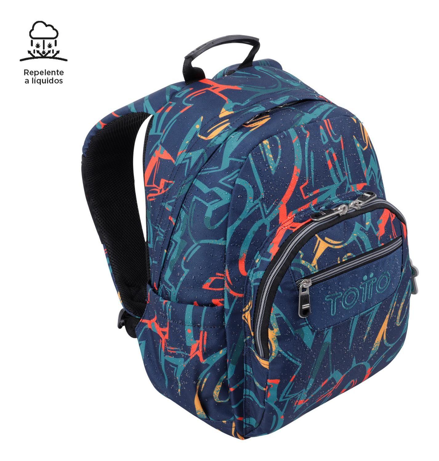 Mochila Escolar Totto Gommas Rpet Azul Shock-6