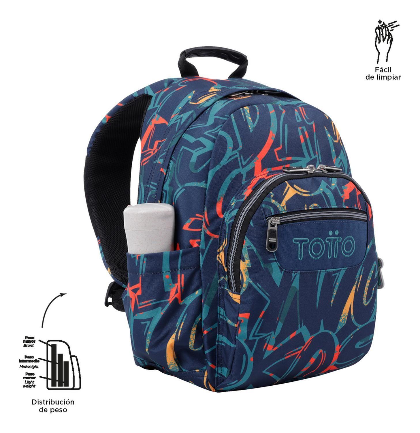 Mochila Escolar Totto Gommas Rpet Azul Shock-7