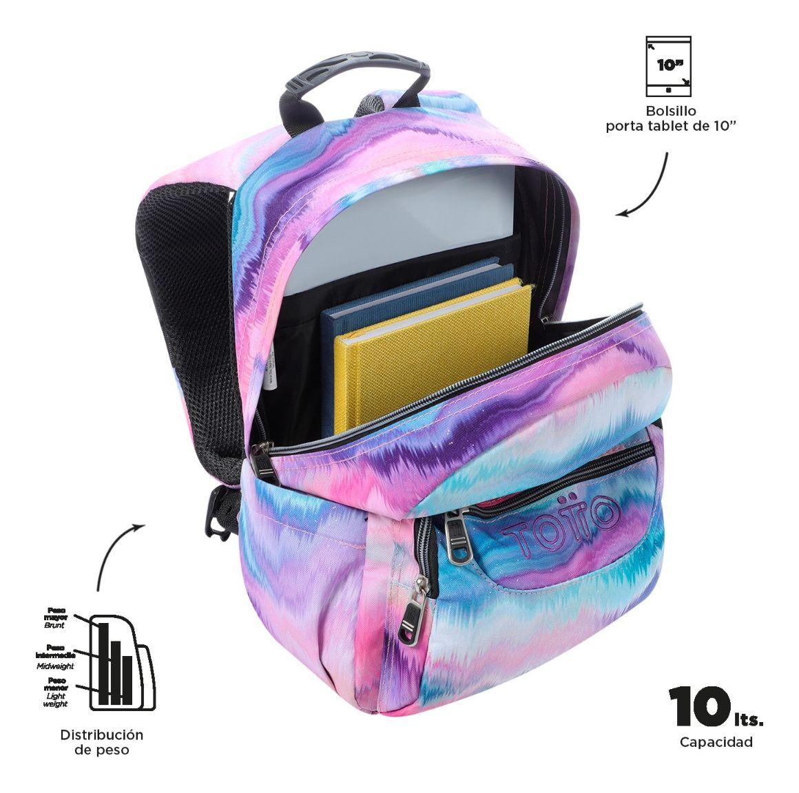 Totto Mochila Notebook Escolar Niña Impermeable Eco003-4