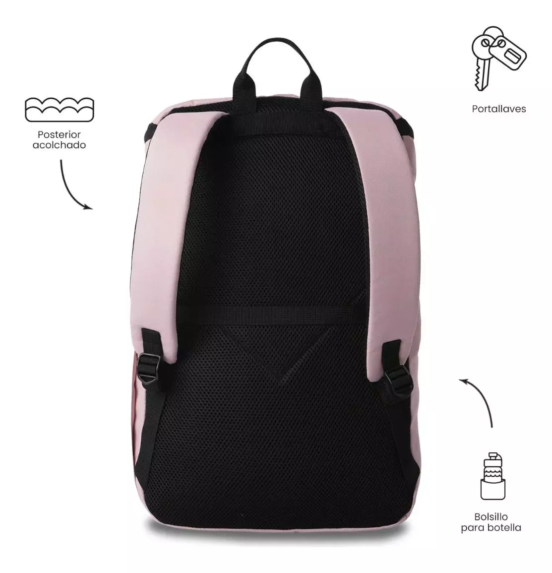 Mochila Ejecutivo Porta Pc 15  Rap Rosado Mujer-3