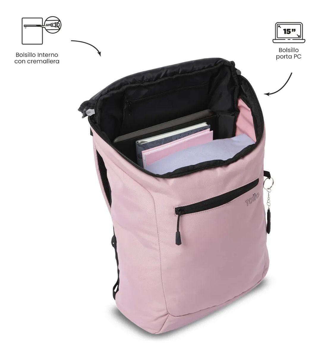 Mochila Ejecutivo Porta Pc 15  Rap Rosado Mujer-4
