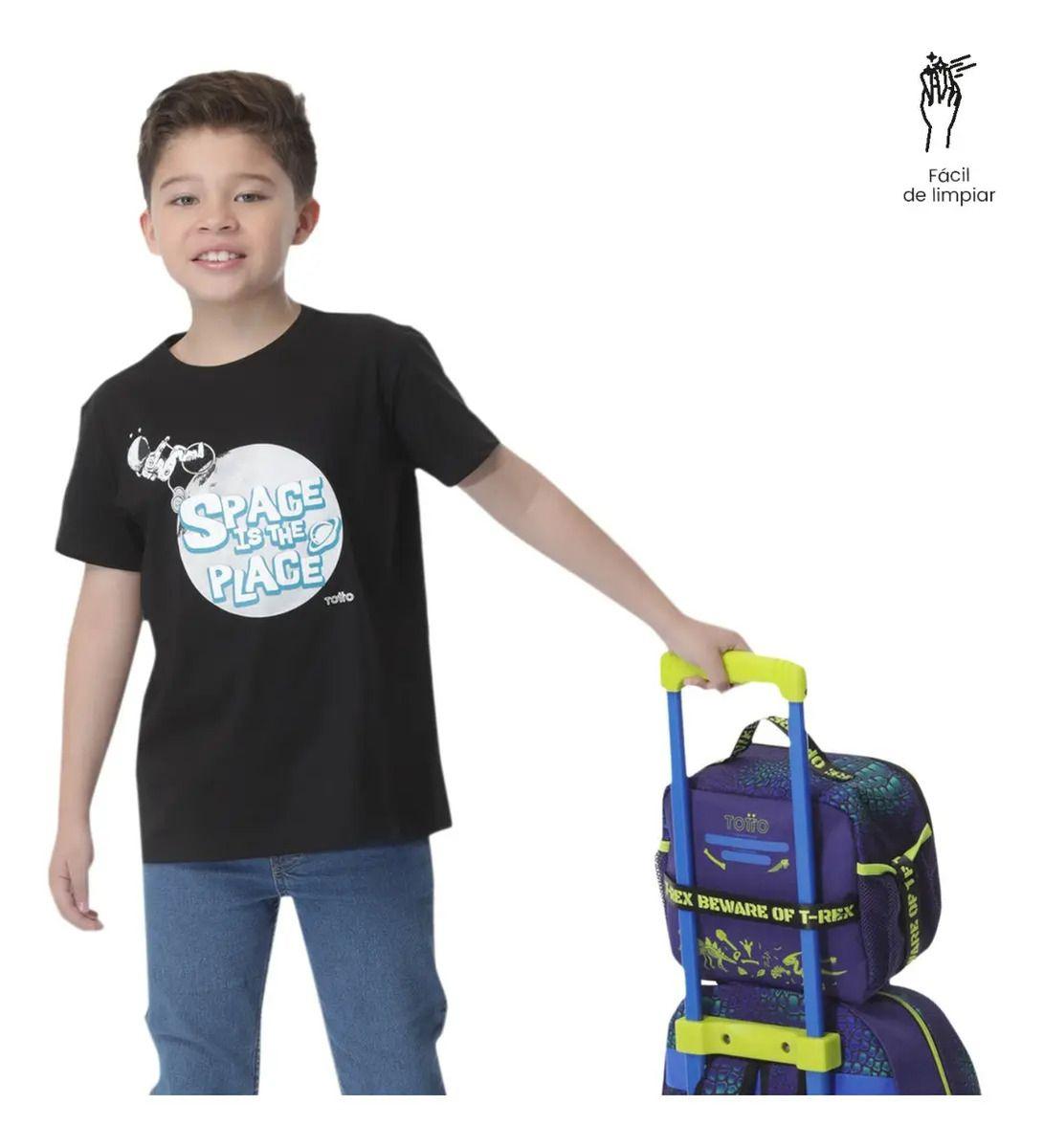 Lonchera Térmica Para Niño Dino Rock Grande Azul-5