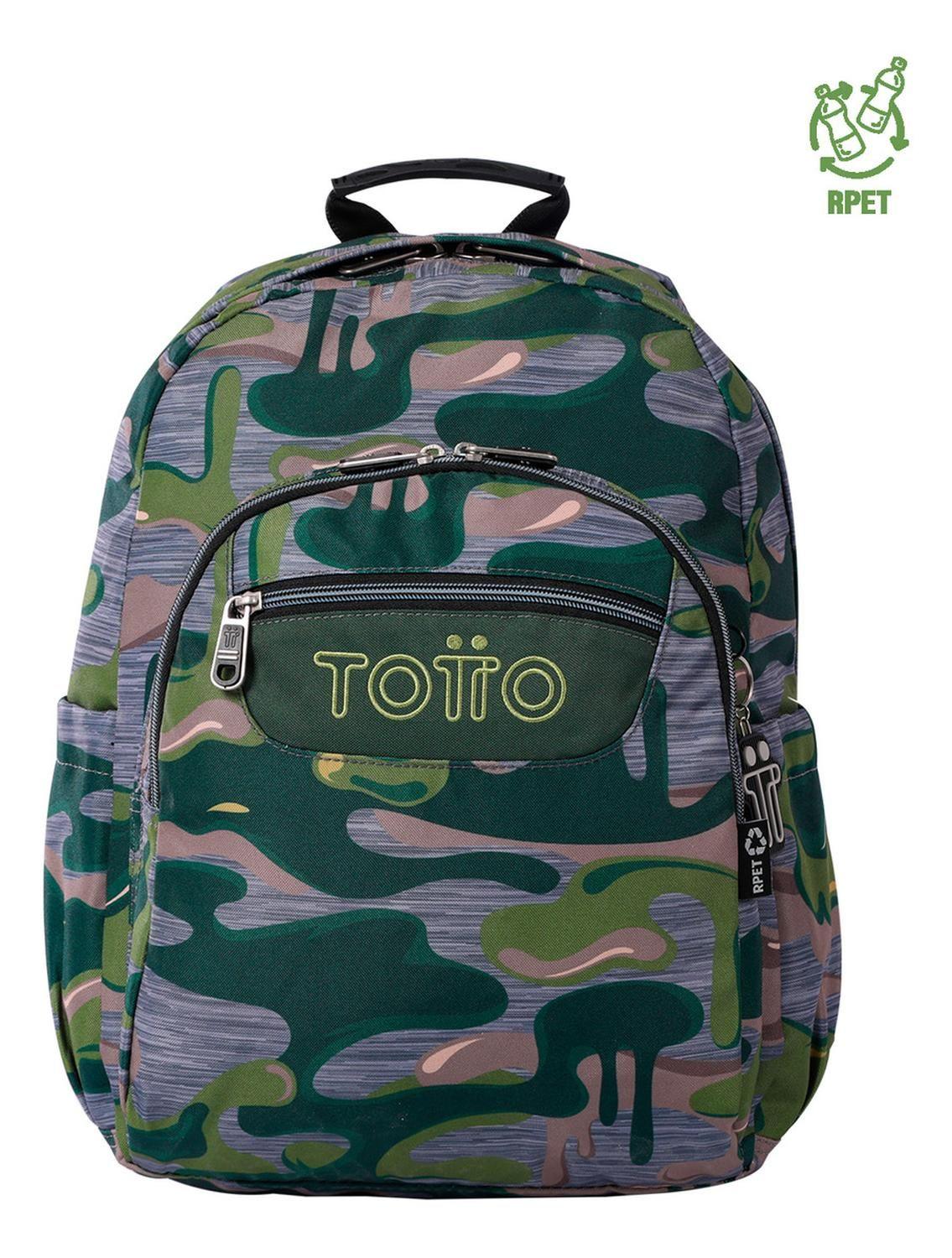 Mochila Escolar Totto Acuarela Rpet Verde Melted-0