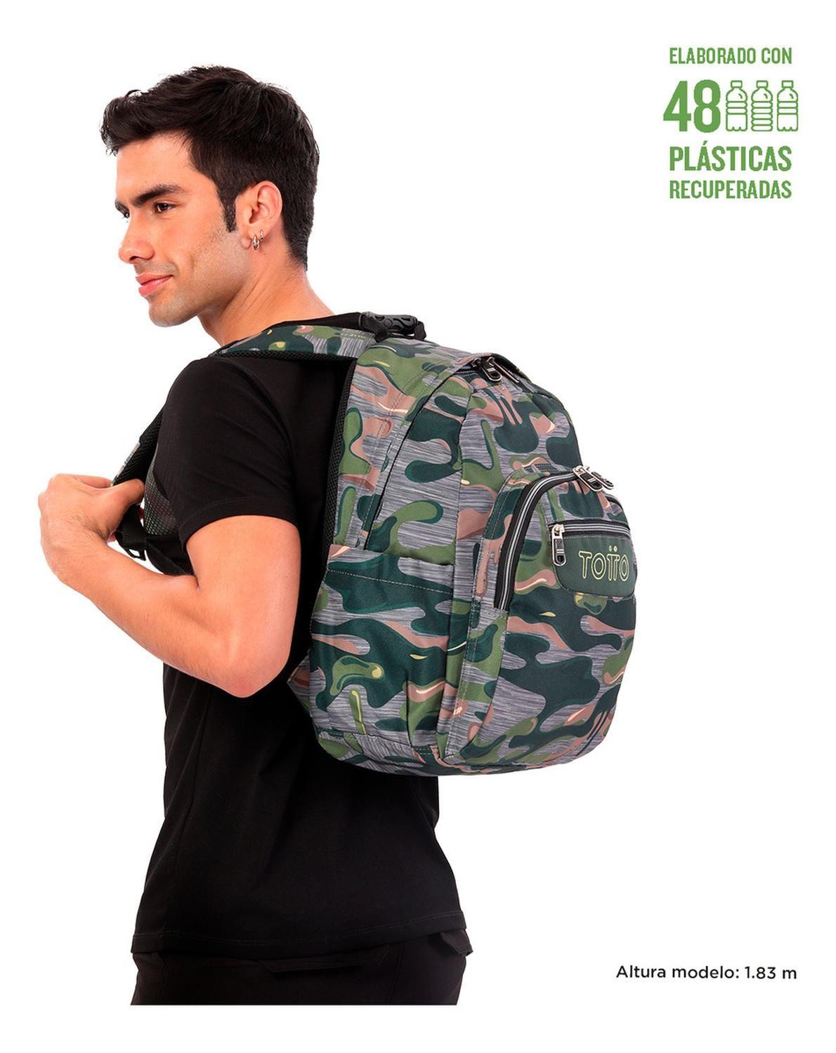 Mochila Escolar Totto Acuarela Rpet Verde Melted-1