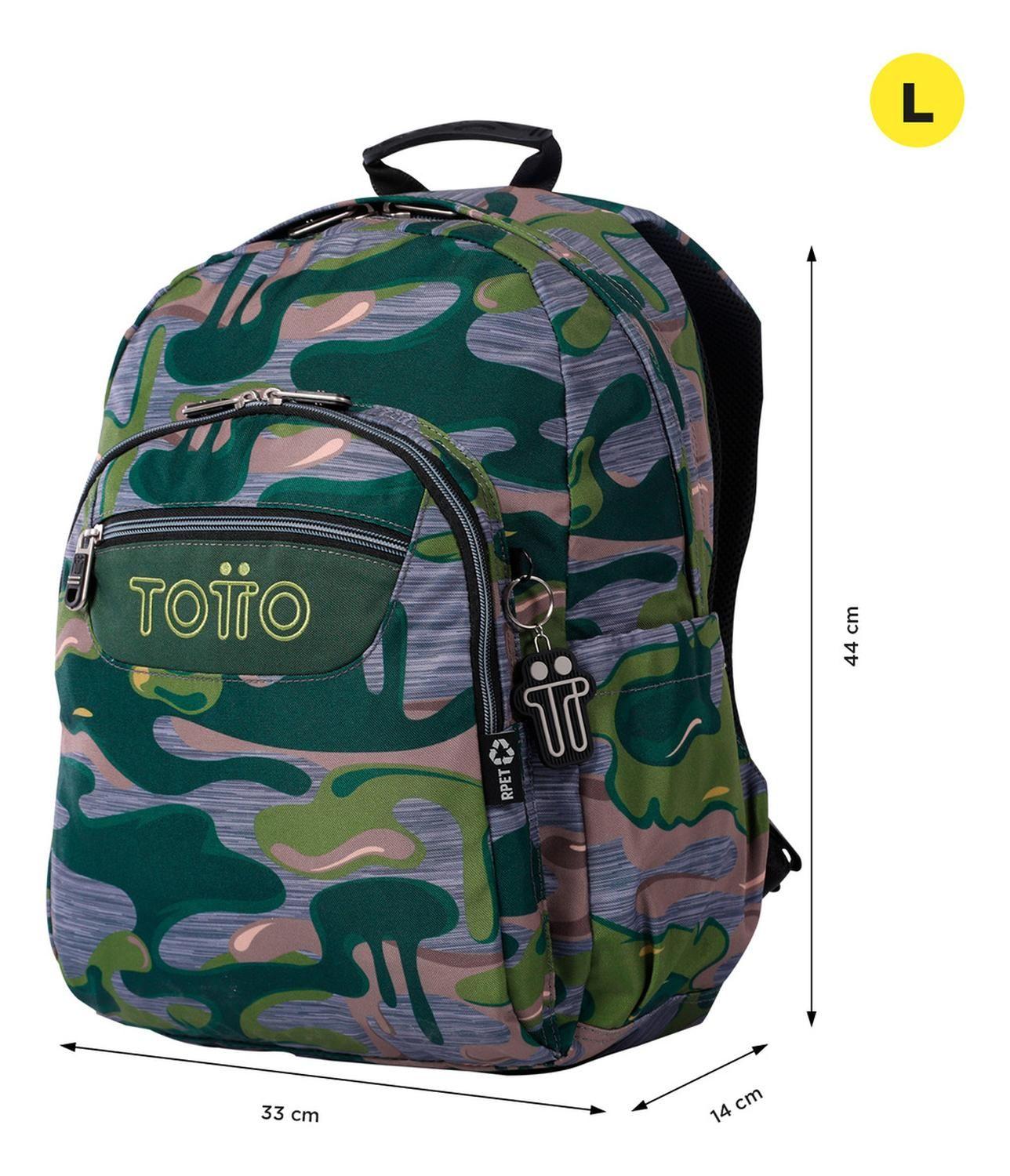 Mochila Escolar Totto Acuarela Rpet Verde Melted-2