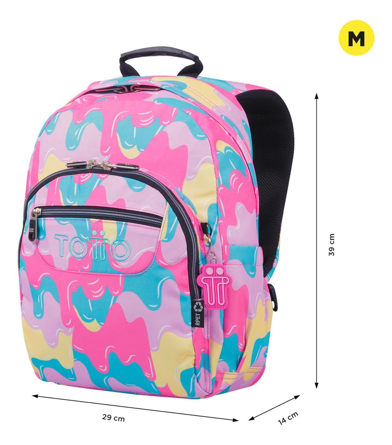 Mochila Escolar Totto Gommas Rpet Rosado Luty-2