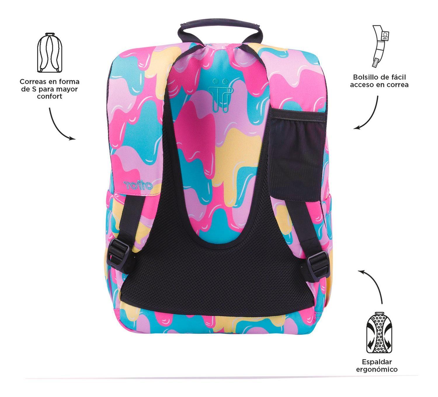 Mochila Escolar Totto Gommas Rpet Rosado Luty-3