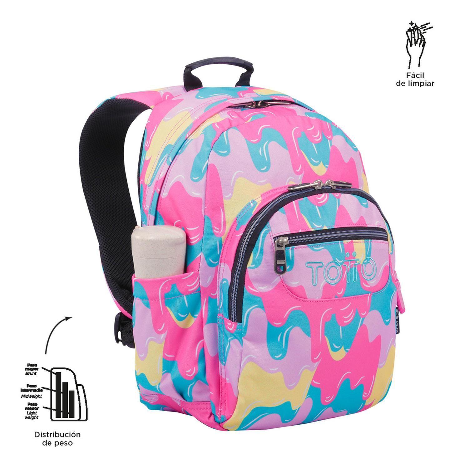 Mochila Escolar Totto Gommas Rpet Rosado Luty-7