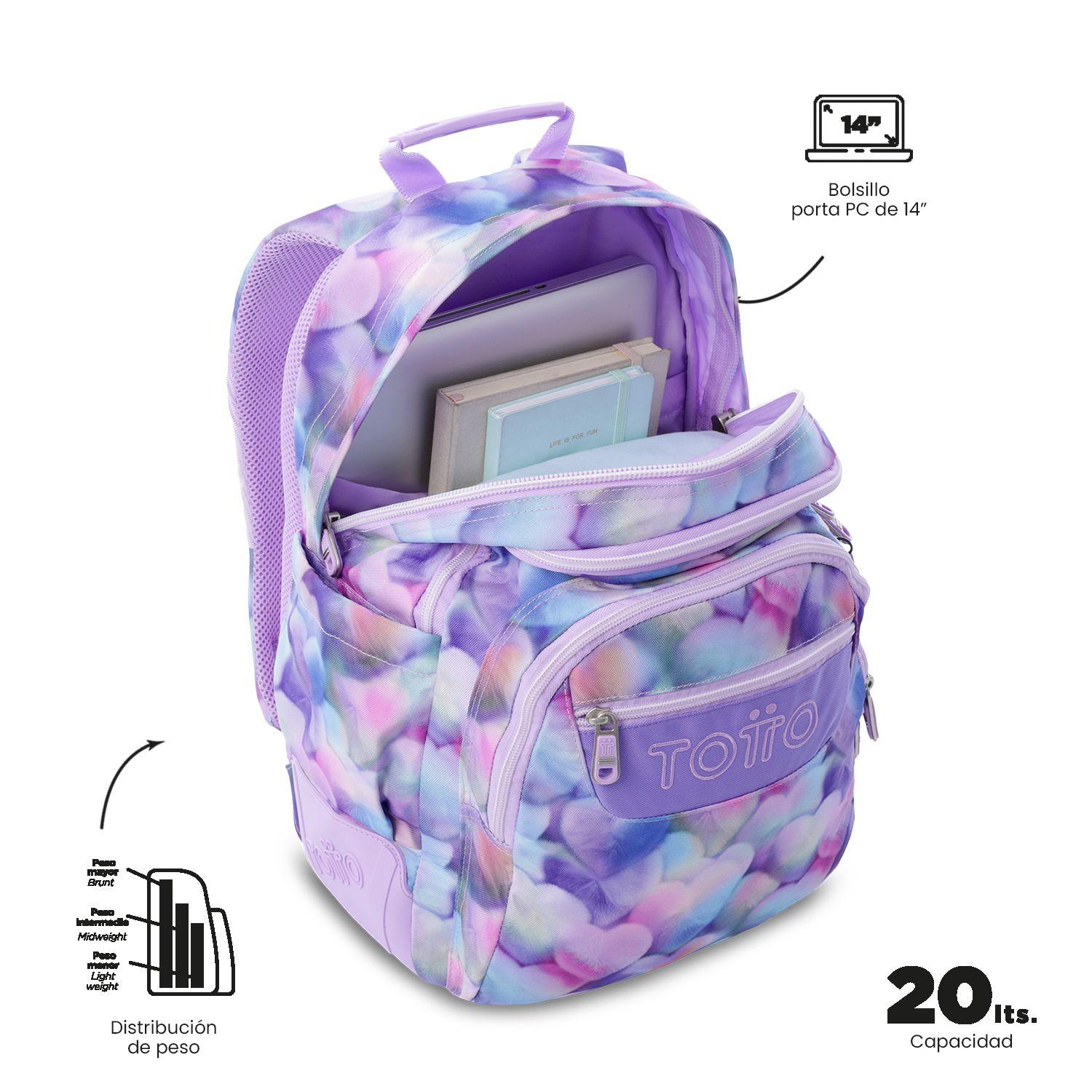 Mochila Escolar Notebook 14" Rayol Morada  Totto-4