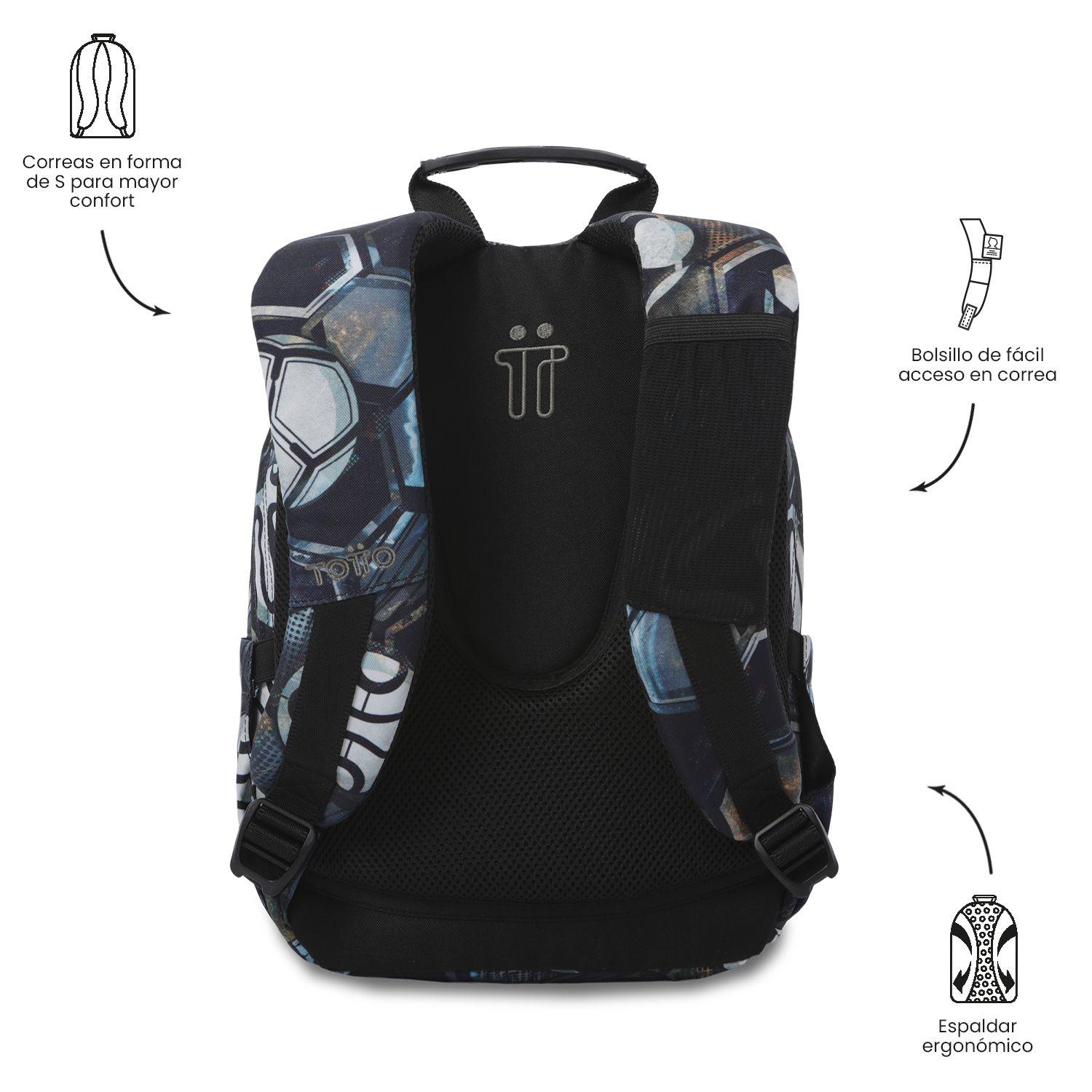 Mochila Escolar Juvenil Porta Tablet 10  Tempera Negro-3