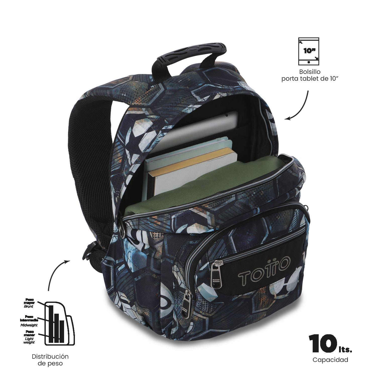 Mochila Escolar Juvenil Porta Tablet 10  Tempera Negro-4