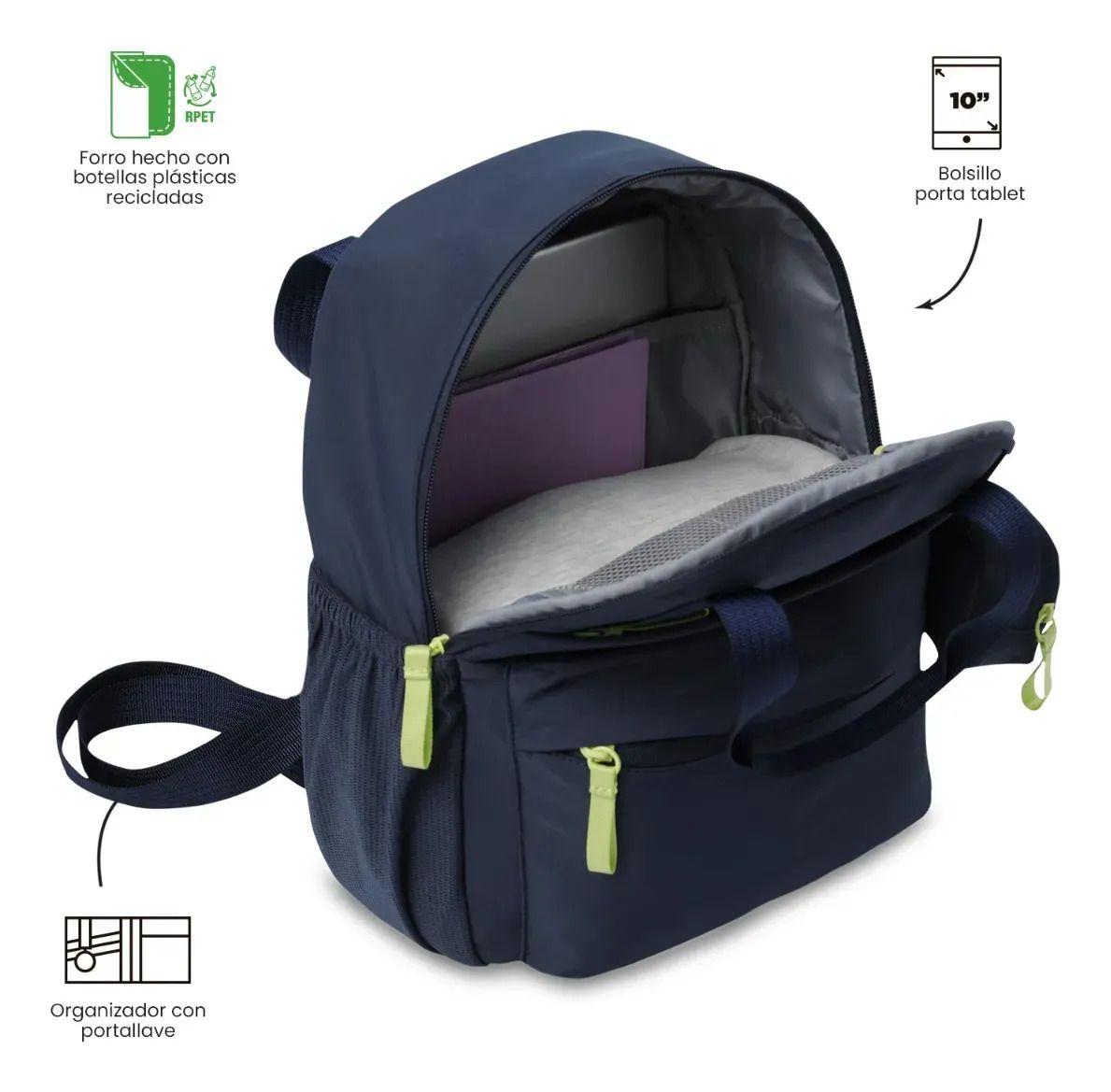 Mochila Universitario Porta Tablet 10  Suzuka Azul Mujer-4