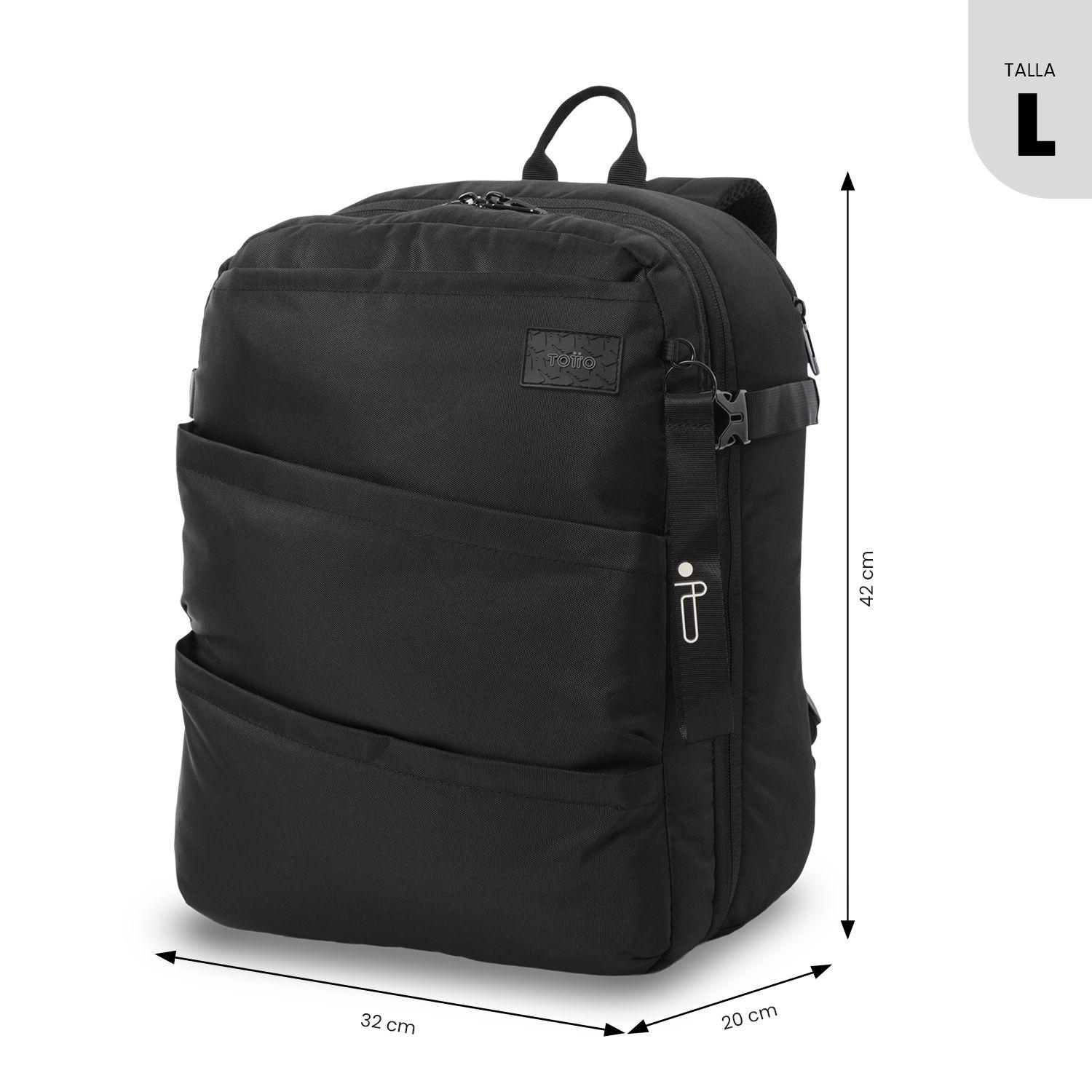 Mochila de Viaje Grande Crew Negro-2